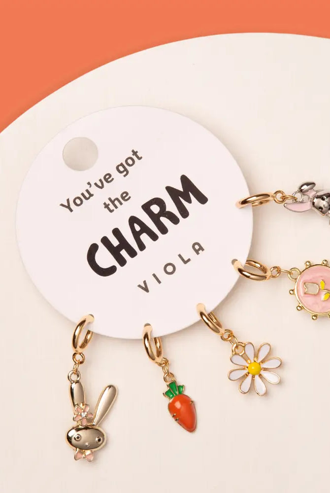 Viola "Youโve Got the Charm" Springtime Bunny Gold-Tone Charm Set-Charms-Viola-Deja Nu Boutique, Women's Fashion Boutique in Lampasas, Texas