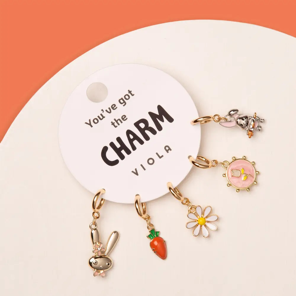 Viola "You’ve Got the Charm" Springtime Bunny Gold-Tone Charm Set-Charms-Viola-Deja Nu Boutique, Women's Fashion Boutique in Lampasas, Texas