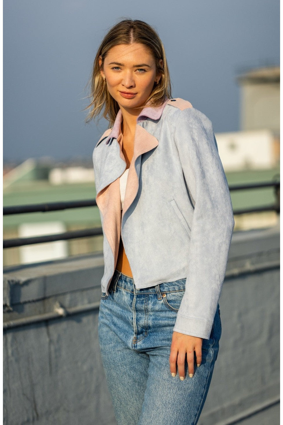 W.A.Y Wonderful & Young Suede Applique Winter Sky Sun Jacket-Jackets-WAY-Deja Nu Boutique, Women's Fashion Boutique in Lampasas, Texas