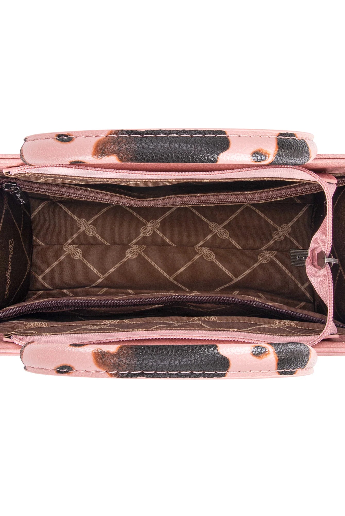 WG133-8120s Wrangler Cow Print Concealed Carry Tote/Crossbody - Pink-Handbags, Wallets & Cases-Wrangler-Deja Nu Boutique, Women's Fashion Boutique in Lampasas, Texas