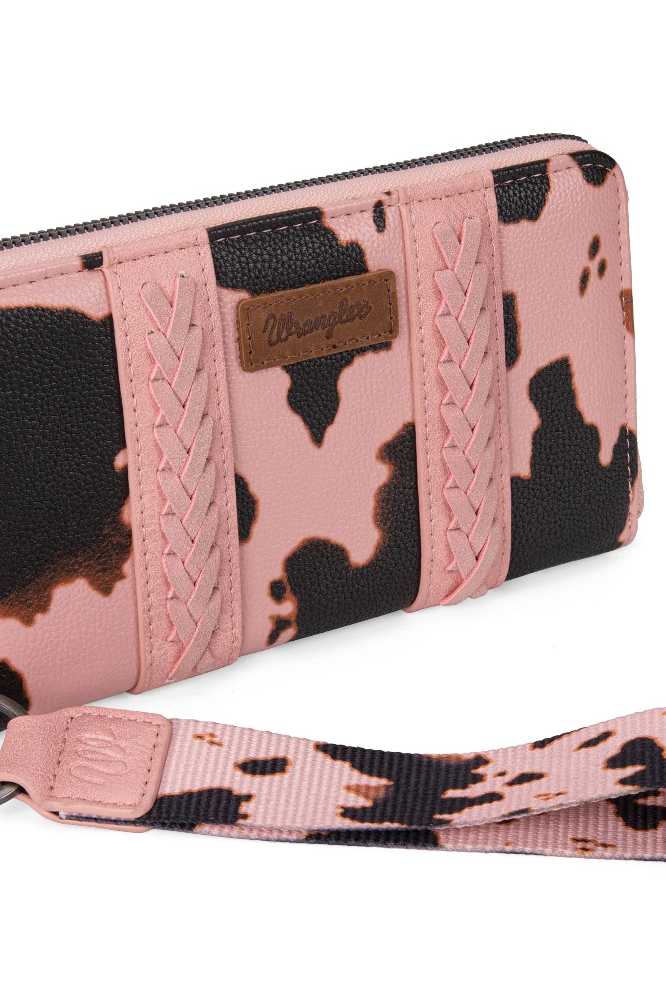 WG133-W006 Wrangler Women’s Cow Print Wallet -Pink-Handbags, Wallets & Cases-Wrangler-Deja Nu Boutique, Women's Fashion Boutique in Lampasas, Texas