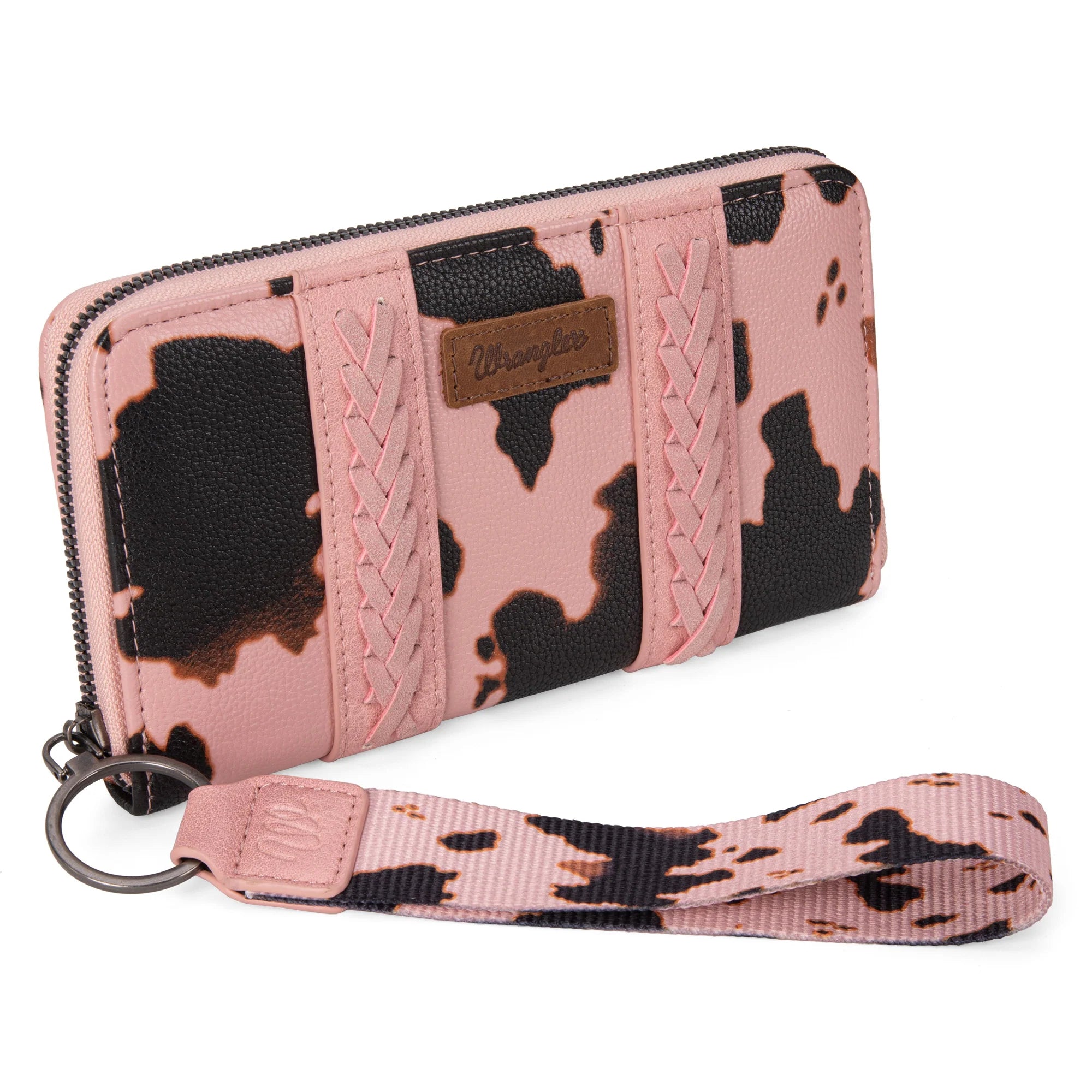 WG133-W006 Wrangler Women’s Cow Print Wallet -Pink-Handbags, Wallets & Cases-Wrangler-Deja Nu Boutique, Women's Fashion Boutique in Lampasas, Texas