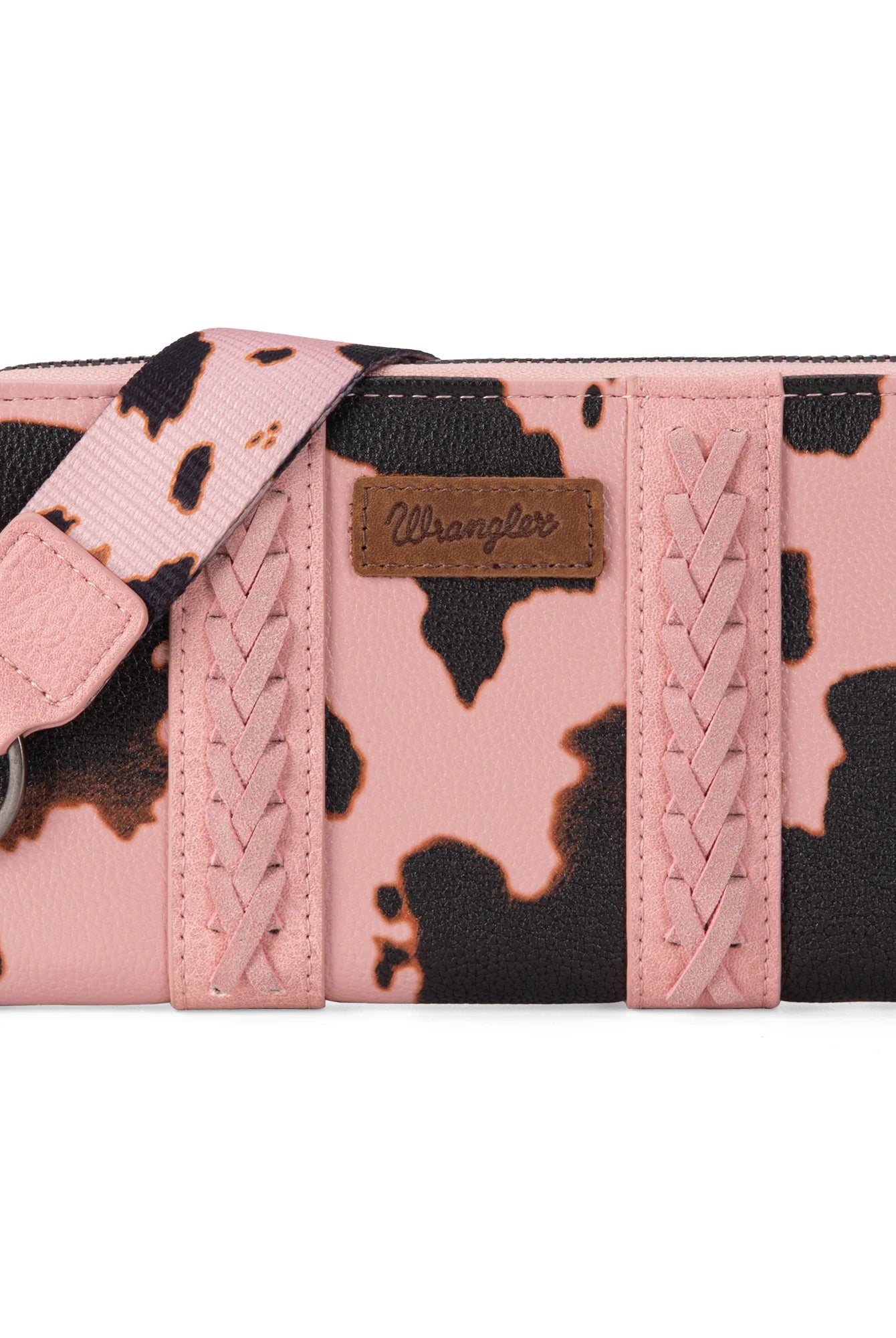 WG133-W006 Wrangler Women’s Cow Print Wallet -Pink-Handbags, Wallets & Cases-Wrangler-Deja Nu Boutique, Women's Fashion Boutique in Lampasas, Texas