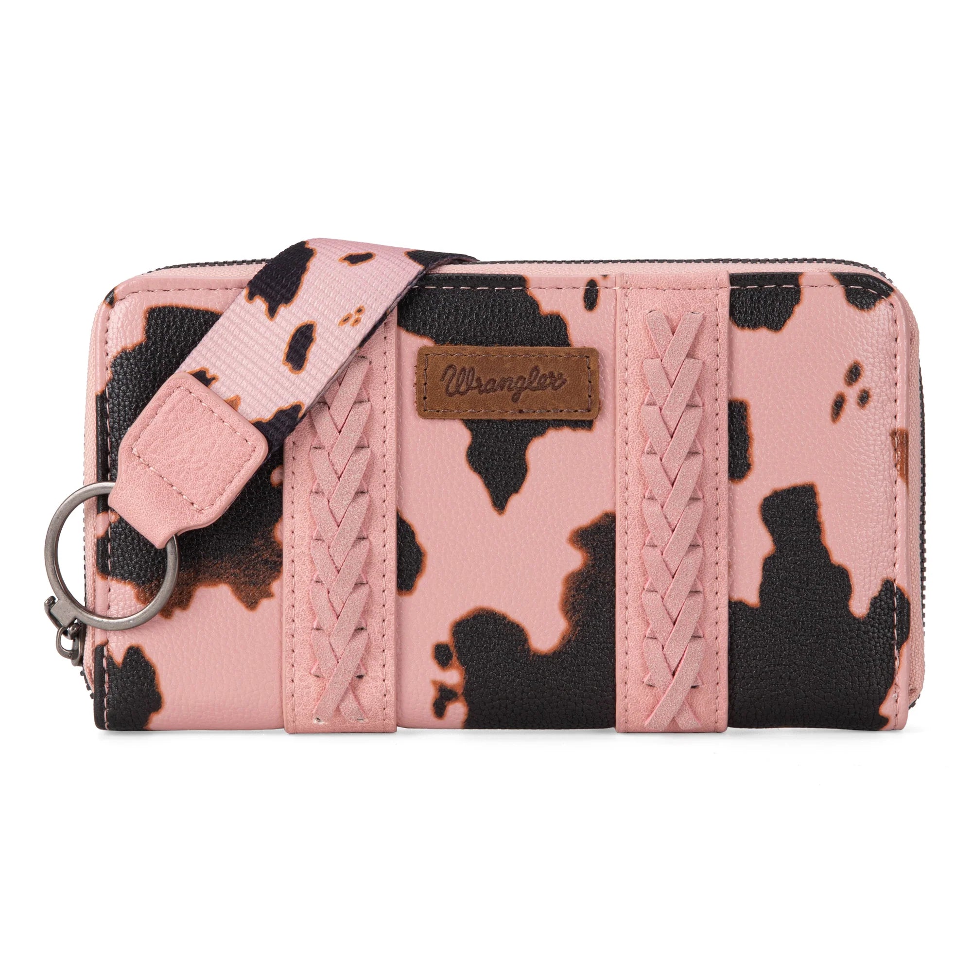 WG133-W006 Wrangler Women’s Cow Print Wallet -Pink-Handbags, Wallets & Cases-Wrangler-Deja Nu Boutique, Women's Fashion Boutique in Lampasas, Texas