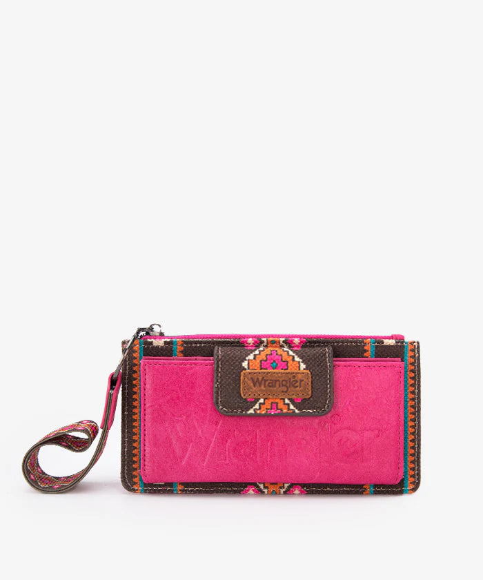 WG139-W013JN Wrangler Aztec Print Bi-Fold Wallet Wristlet-Handbags, Wallets & Cases-Wrangler-Deja Nu Boutique, Women's Fashion Boutique in Lampasas, Texas