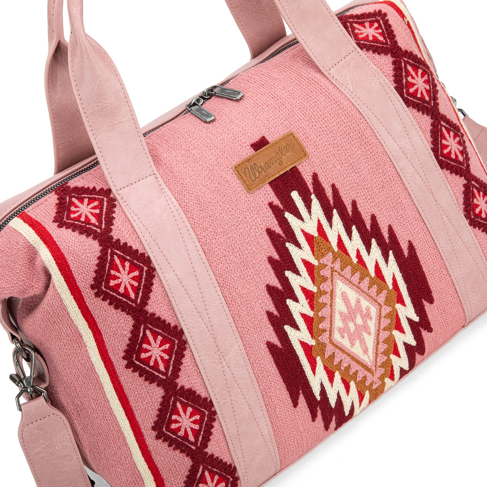 WG174-5110 Wrangler Southwestern Print Duffle Bag In Hot Pink Or Jean-Handbags, Wallets & Cases-Wrangler-Deja Nu Boutique, Women's Fashion Boutique in Lampasas, Texas
