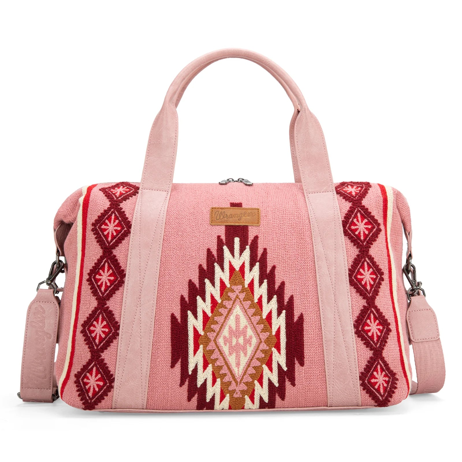 WG174-5110 Wrangler Southwestern Print Duffle Bag In Hot Pink Or Jean-Handbags, Wallets & Cases-Wrangler-Deja Nu Boutique, Women's Fashion Boutique in Lampasas, Texas