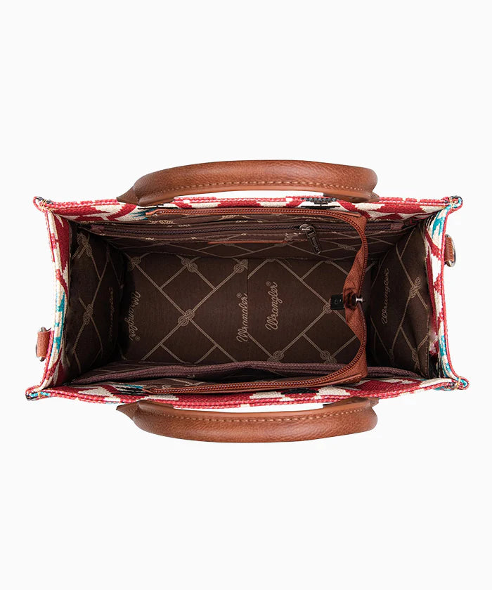 WG2202-8120HPK Wrangler Southwestern Small Canvas Tote/Crossbody-Handbags, Wallets & Cases-Wrangler-Deja Nu Boutique, Women's Fashion Boutique in Lampasas, Texas