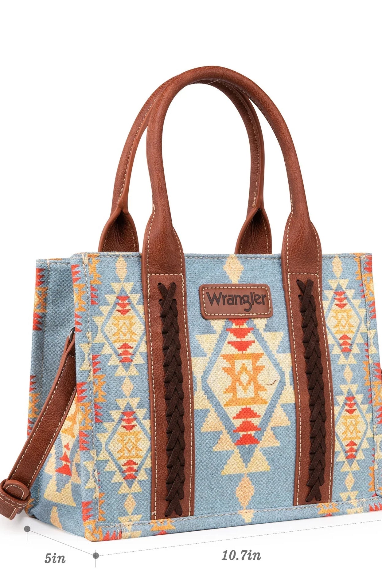 WG2202-8120SBR Wrangler Southwestern Print Small Canvas Tote/Crossbody-Handbags, Wallets & Cases-Wrangler-Deja Nu Boutique, Women's Fashion Boutique in Lampasas, Texas