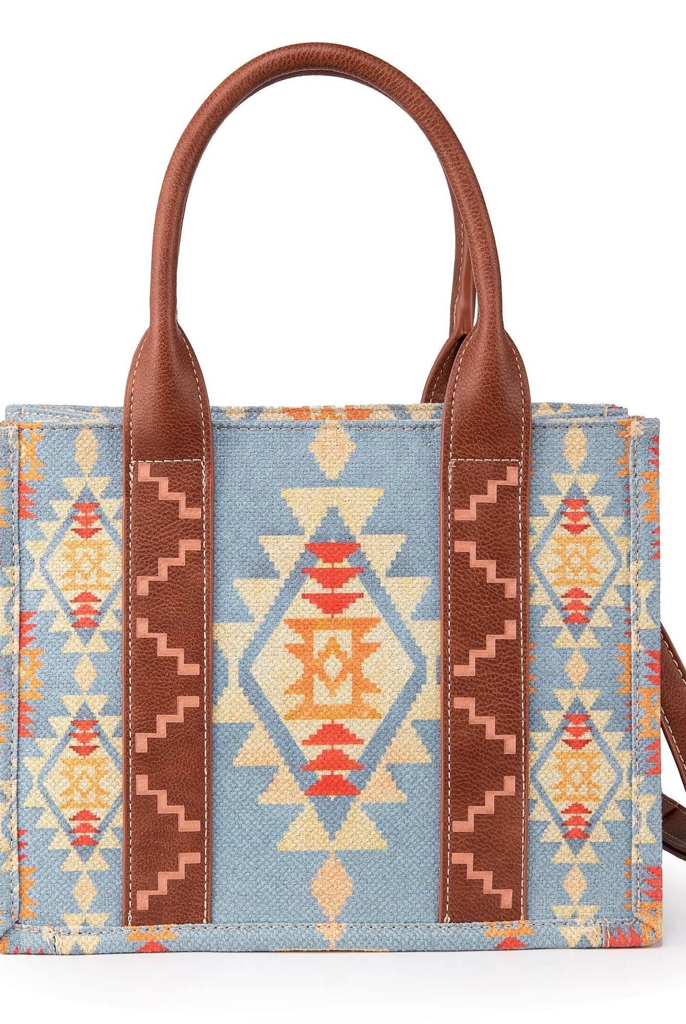 WG2202-8120SBR Wrangler Southwestern Print Small Canvas Tote/Crossbody-Handbags, Wallets & Cases-Wrangler-Deja Nu Boutique, Women's Fashion Boutique in Lampasas, Texas