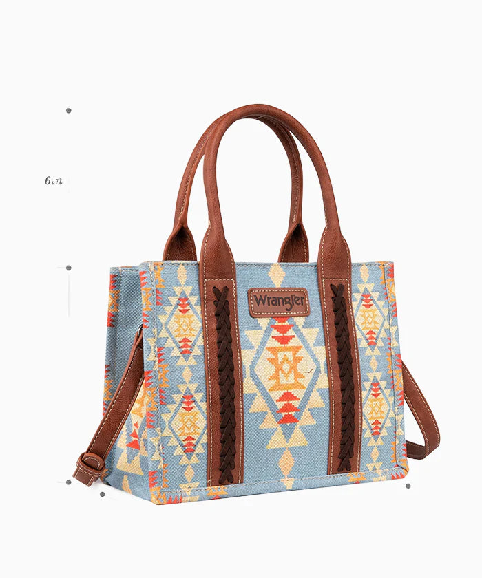 WG2202-8120SBR Wrangler Southwestern Print Small Canvas Tote/Crossbody-Handbags, Wallets & Cases-Wrangler-Deja Nu Boutique, Women's Fashion Boutique in Lampasas, Texas