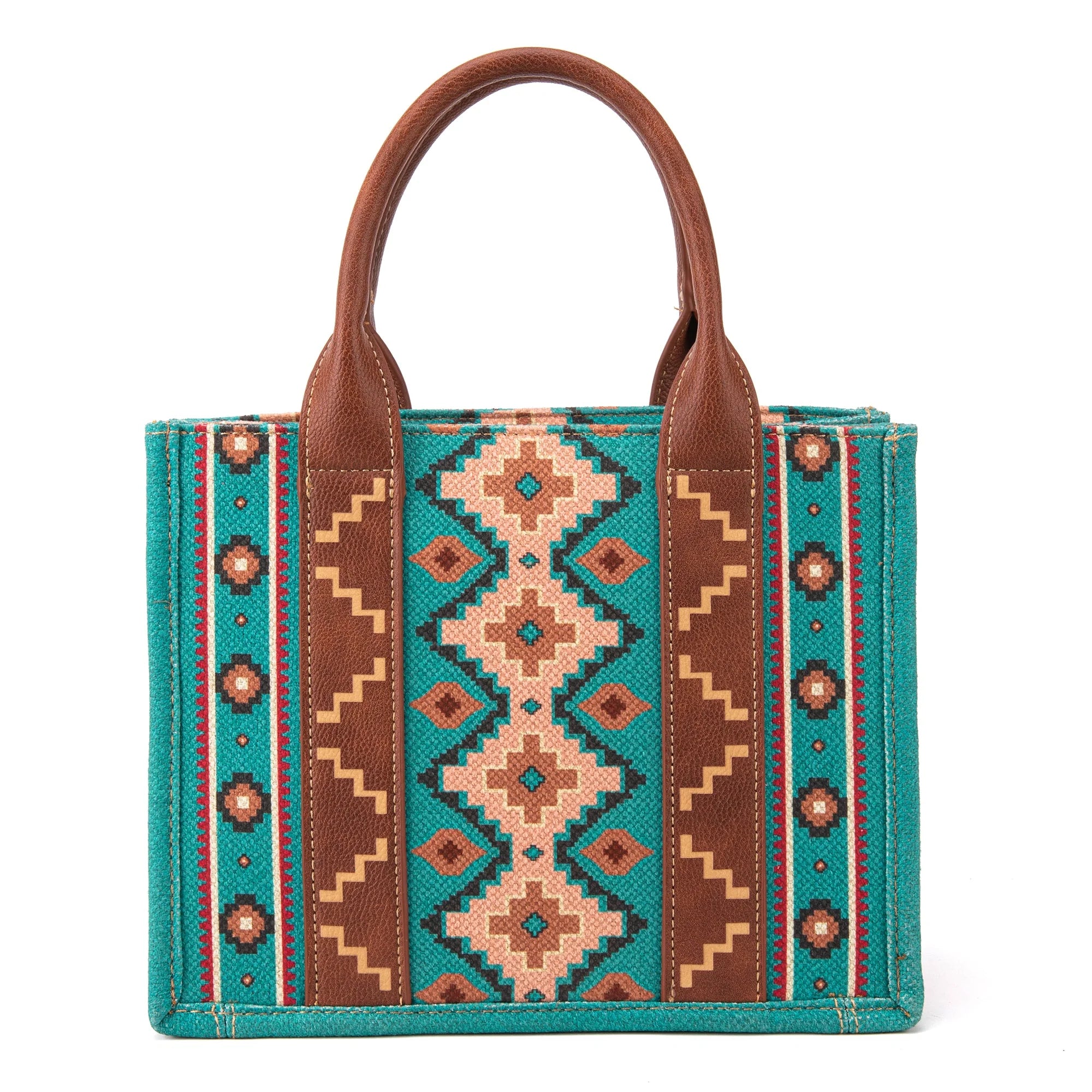 WG2202-8120STQ Wrangler Southwestern Small Canvas Tote/Crossbody-Handbags, Wallets & Cases-Wrangler-Deja Nu Boutique, Women's Fashion Boutique in Lampasas, Texas
