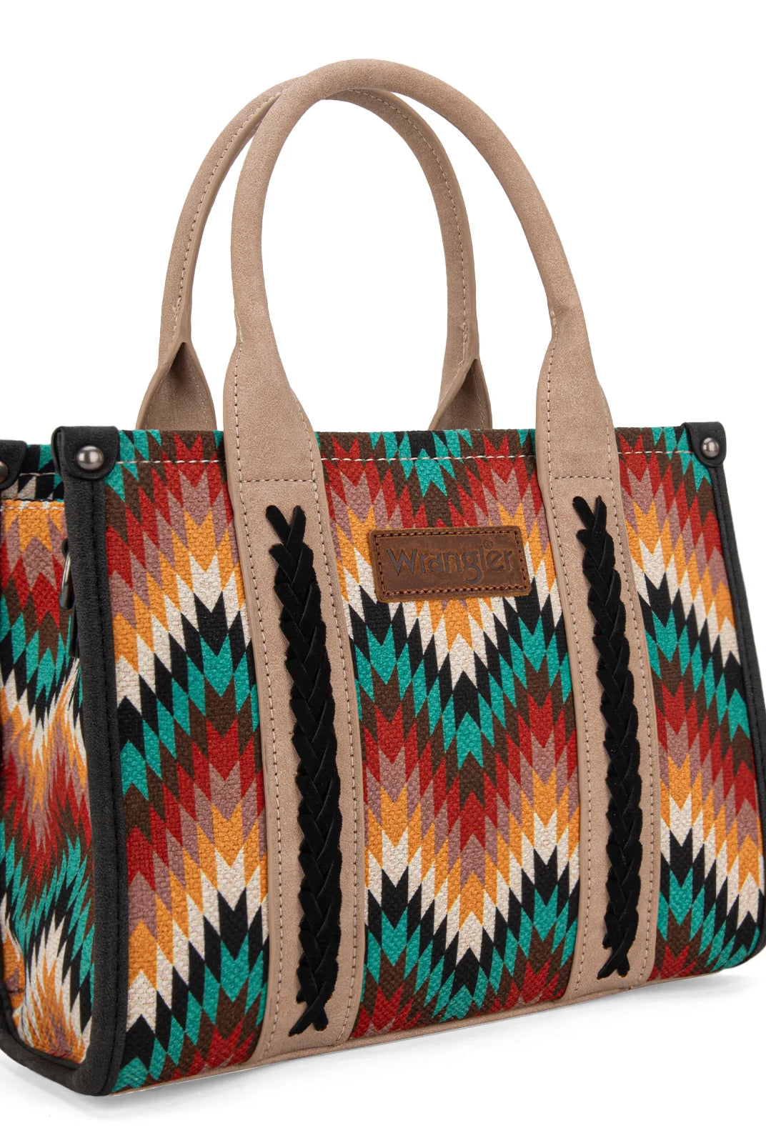 WG2211-8120SBK Wrangler Women's Southwestern Small Canvas Tote/Crossbody-Handbags, Wallets & Cases-Wrangler-Deja Nu Boutique, Women's Fashion Boutique in Lampasas, Texas