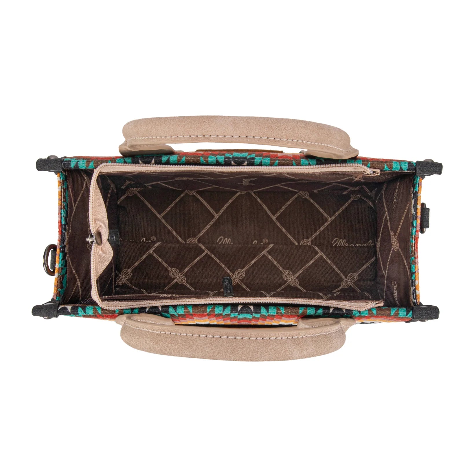 WG2211-8120SBK Wrangler Women's Southwestern Small Canvas Tote/Crossbody-Handbags, Wallets & Cases-Wrangler-Deja Nu Boutique, Women's Fashion Boutique in Lampasas, Texas