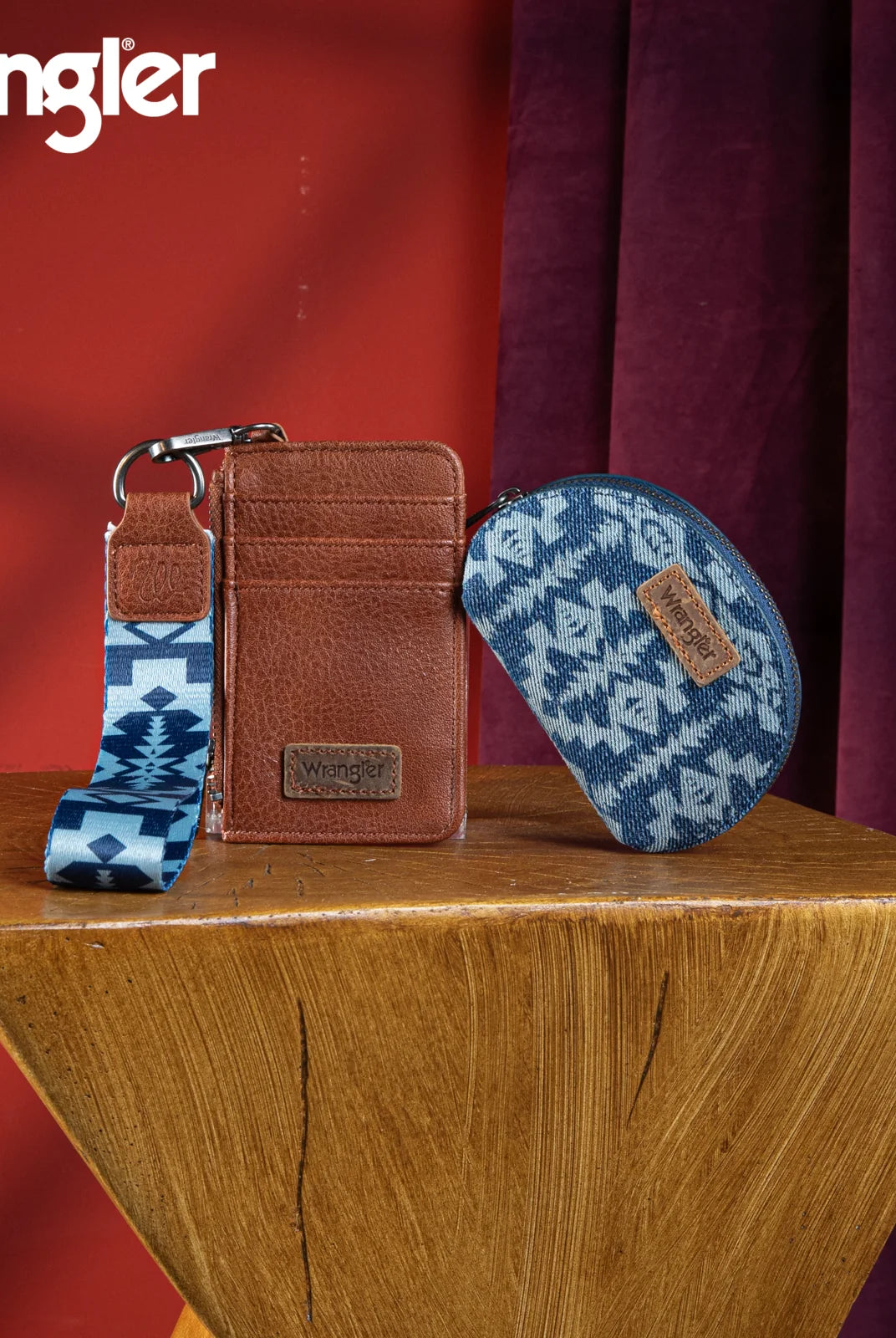 WG2212-W0051 Wrangler Southwestern Art Print Dual Pouch Wristlet -Jean-Handbags, Wallets & Cases-Wrangler-Deja Nu Boutique, Women's Fashion Boutique in Lampasas, Texas