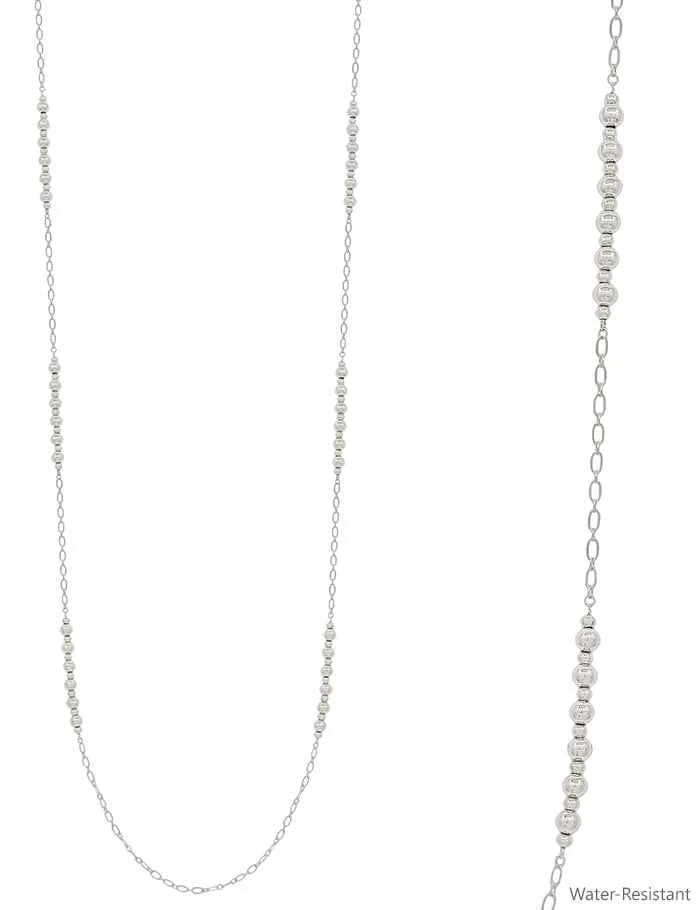 Water-Resistant Beaded Chain Necklace – Gold and Silver – Pool Ready-Necklaces-Deja Nu Tx-Deja Nu Boutique, Women's Fashion Boutique in Lampasas, Texas