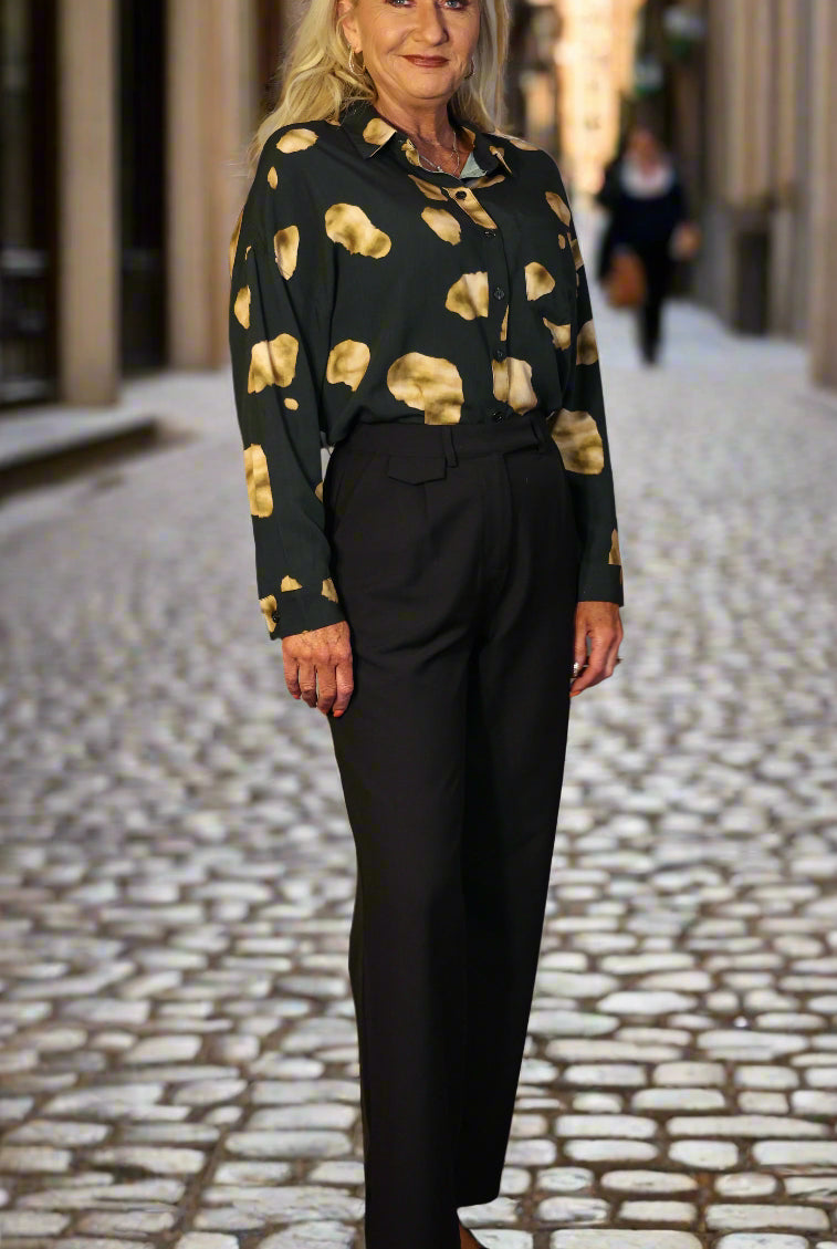 Wild Pony Black Crepe Trousers-Pants-Wild Pony-Deja Nu Boutique, Women's Fashion Boutique in Lampasas, Texas