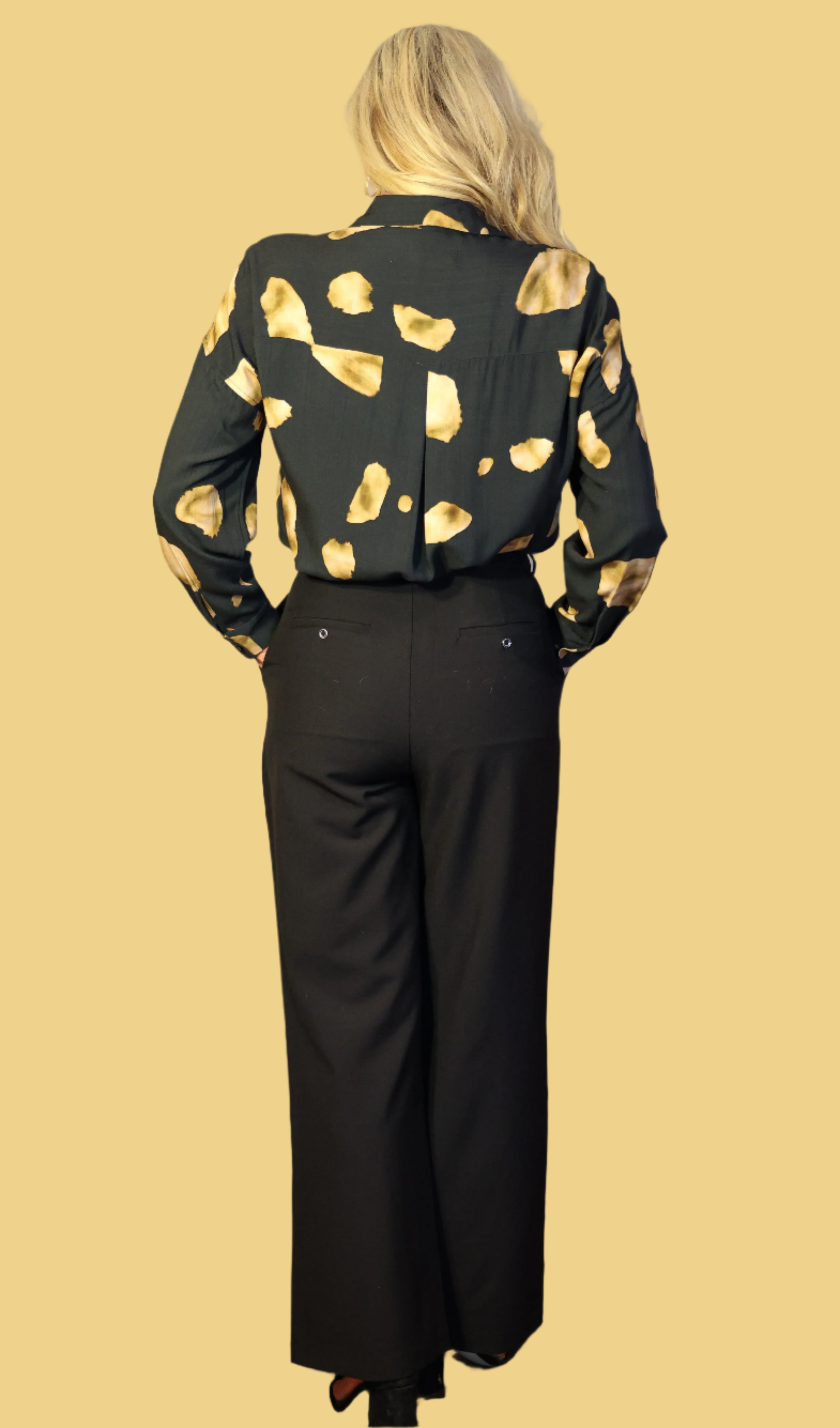 Wild Pony Black Crepe Trousers-Pants-Wild Pony-Deja Nu Boutique, Women's Fashion Boutique in Lampasas, Texas