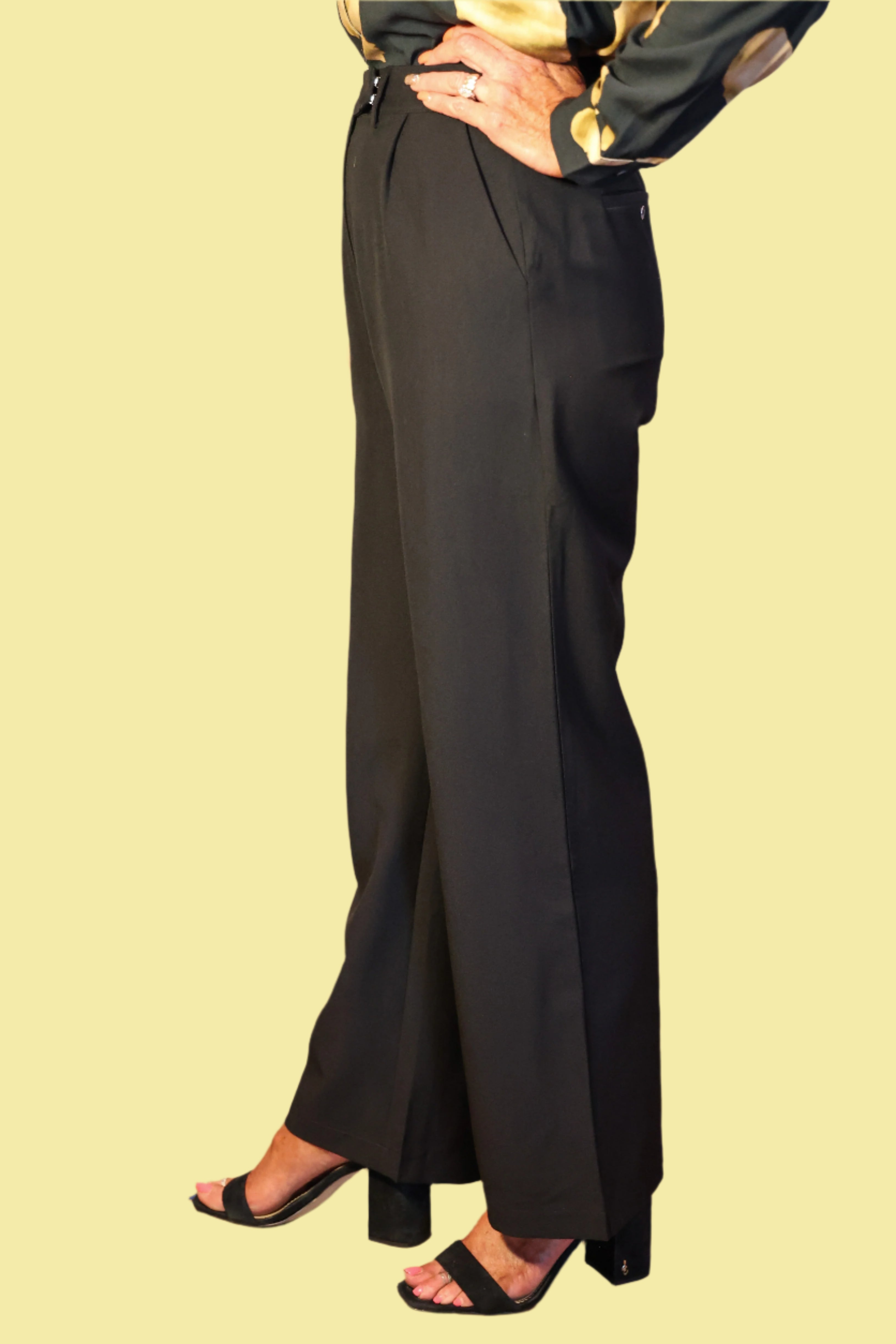 Wild Pony Black Crepe Trousers-Pants-Wild Pony-Deja Nu Boutique, Women's Fashion Boutique in Lampasas, Texas