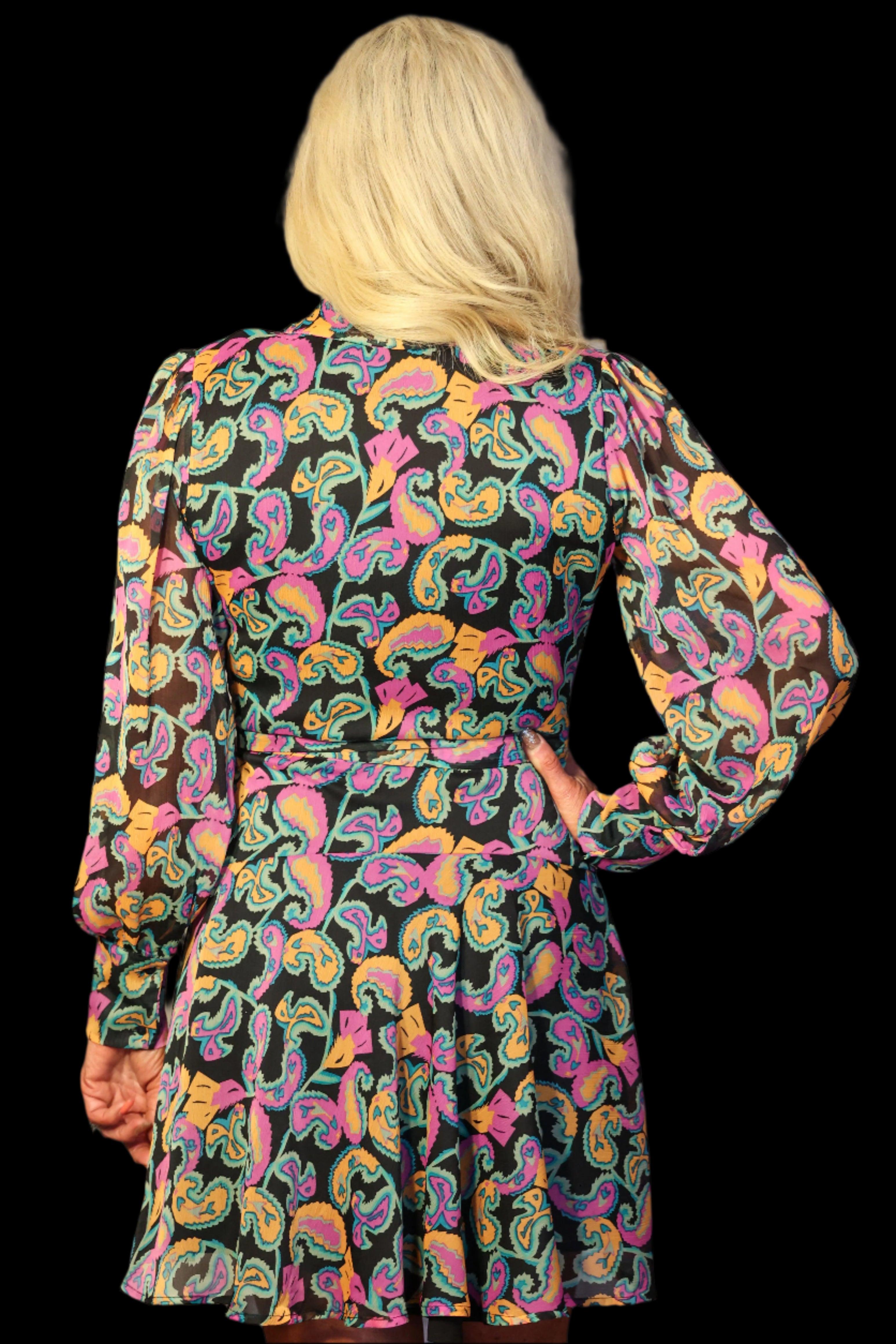 Wild Pony Short Wrap Dress With Multicolored Paisley Print-Short Dresses-Wild Pony-Deja Nu Boutique, Women's Fashion Boutique in Lampasas, Texas