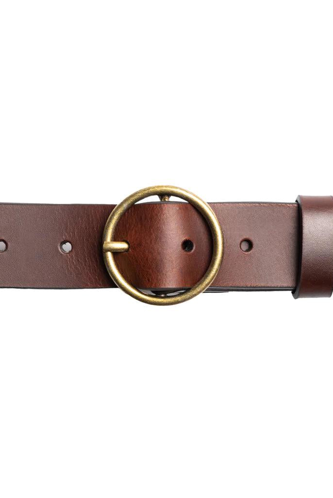 Women’s Heavyweight Genuine Leather Belt With Circle Center Bar Buckle-Belts-Silver Jeans-Deja Nu Boutique, Women's Fashion Boutique in Lampasas, Texas