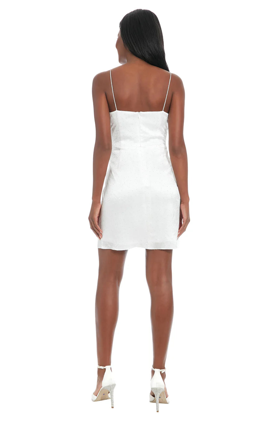 YARI White Rhinestone Mini Dress – Ivy & Blu-Short Dresses-Ivy & Blu-Deja Nu Boutique, Women's Fashion Boutique in Lampasas, Texas