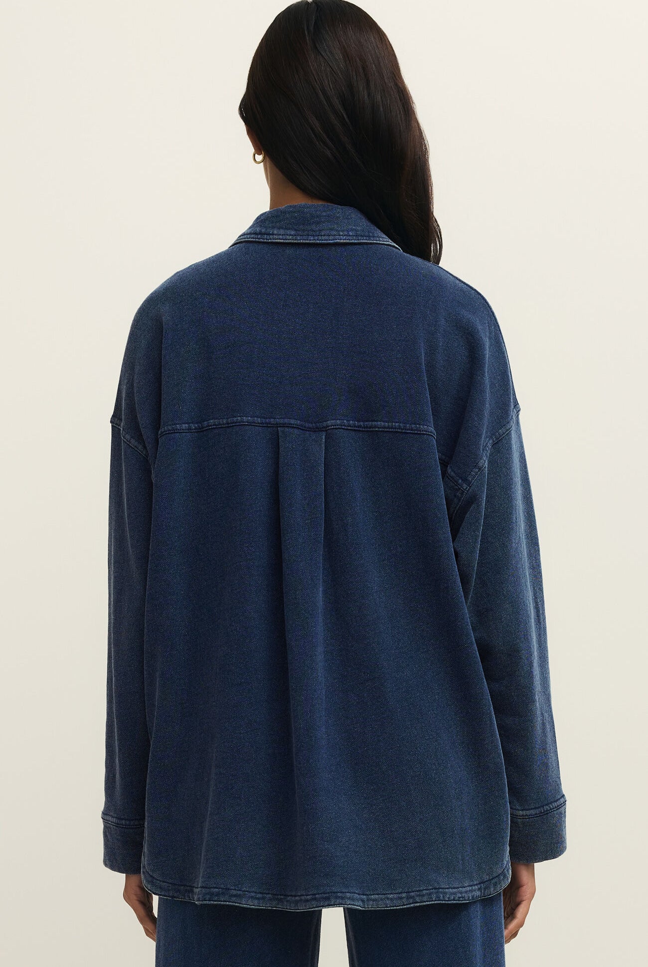 Z Supply All Day Knit Denim Jacket in Indigo-Outerwear-Z Supply-Deja Nu Boutique, Women's Fashion Boutique in Lampasas, Texas