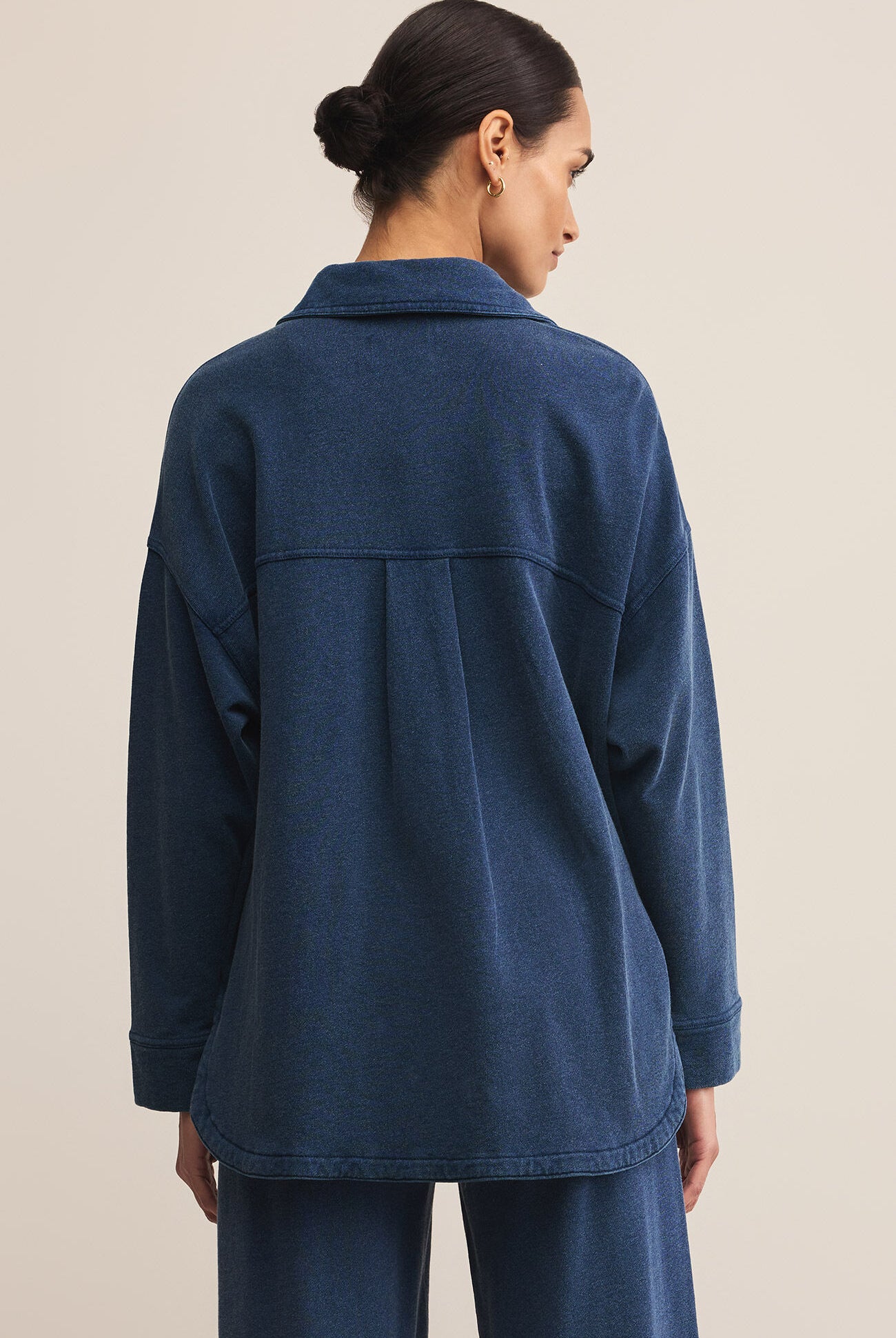 Z Supply All Day Knit Denim Jacket in Indigo-Outerwear-Z Supply-Deja Nu Boutique, Women's Fashion Boutique in Lampasas, Texas