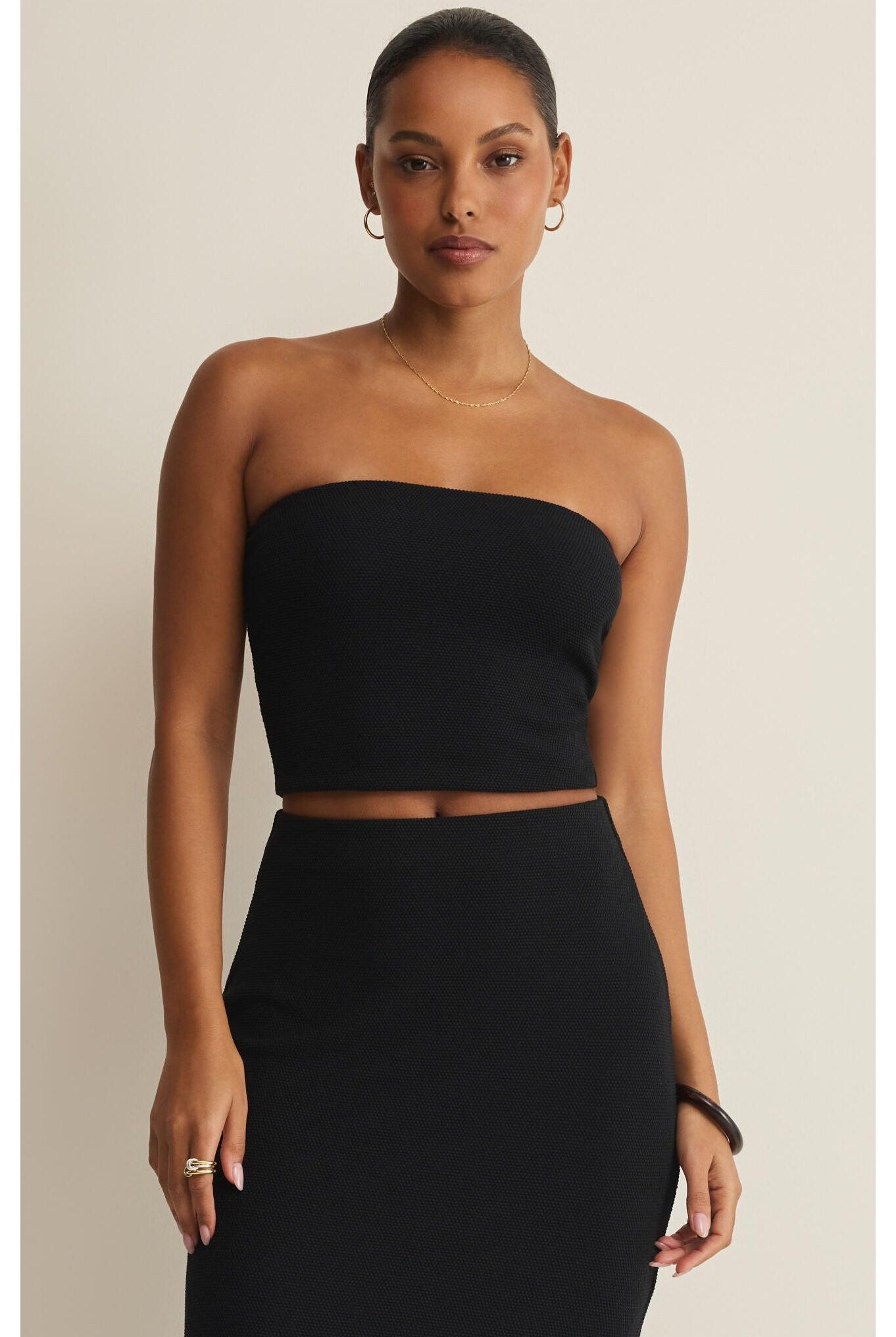 Z Supply Caffari Tube Top in Black-Tops-Z Supply-Deja Nu Boutique, Women's Fashion Boutique in Lampasas, Texas