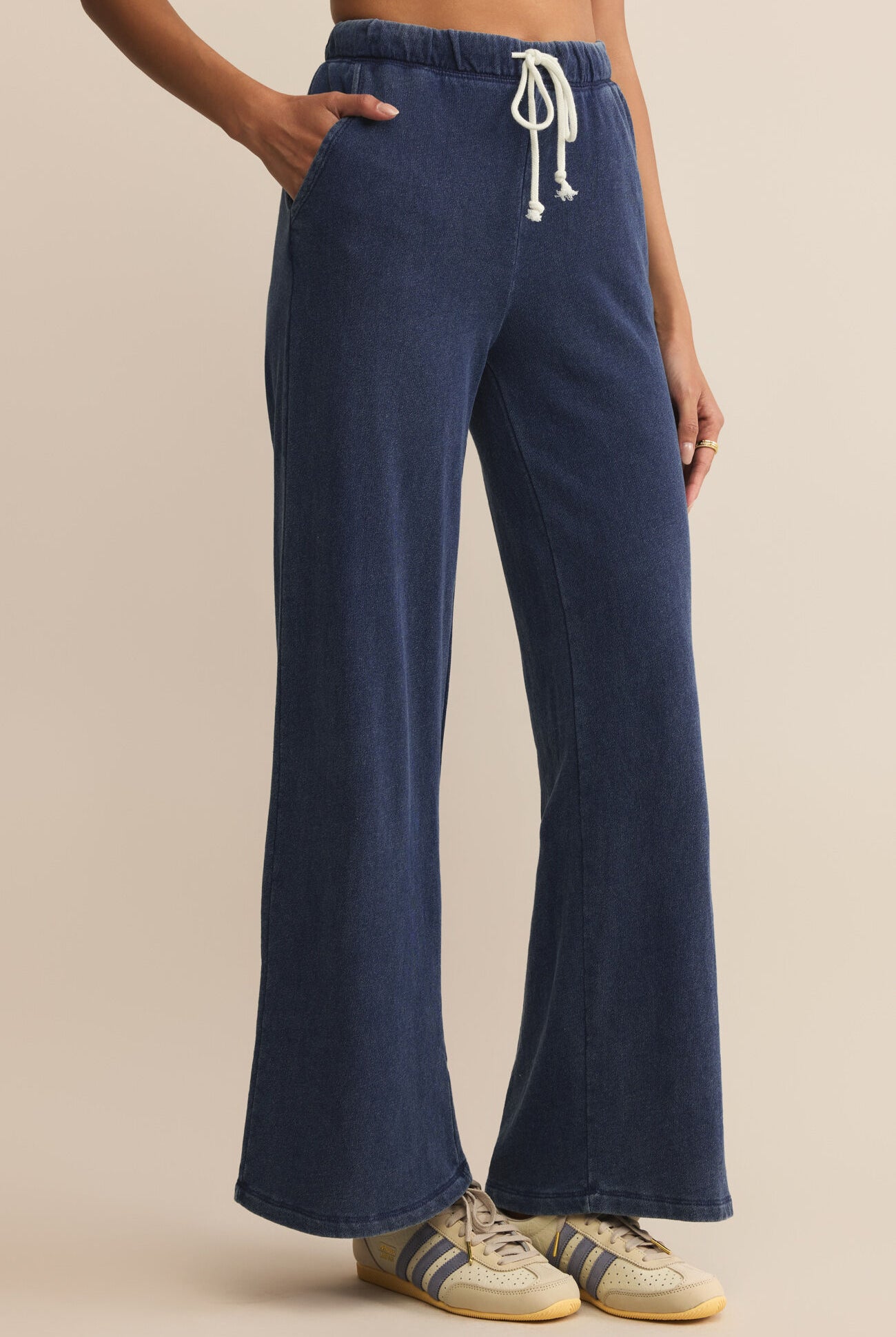 Z Supply Hunter Knit Denim Pant in Indigo-Bottoms-Z Supply-Deja Nu Boutique, Women's Fashion Boutique in Lampasas, Texas