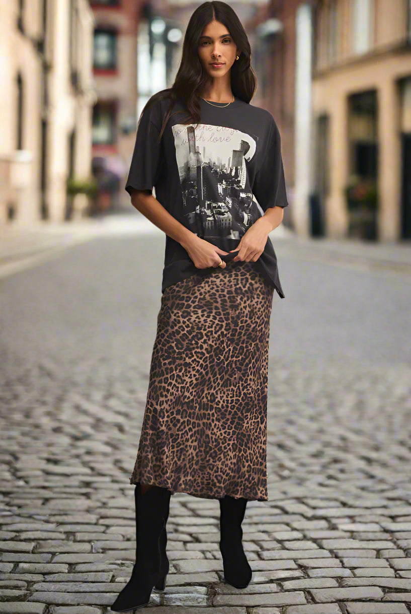 Z Supply Izabel Leopard Skirt in Desert Tan An Effortlessly Chic Animal Print Maxi-skirts-Z Supply-Deja Nu Boutique, Women's Fashion Boutique in Lampasas, Texas