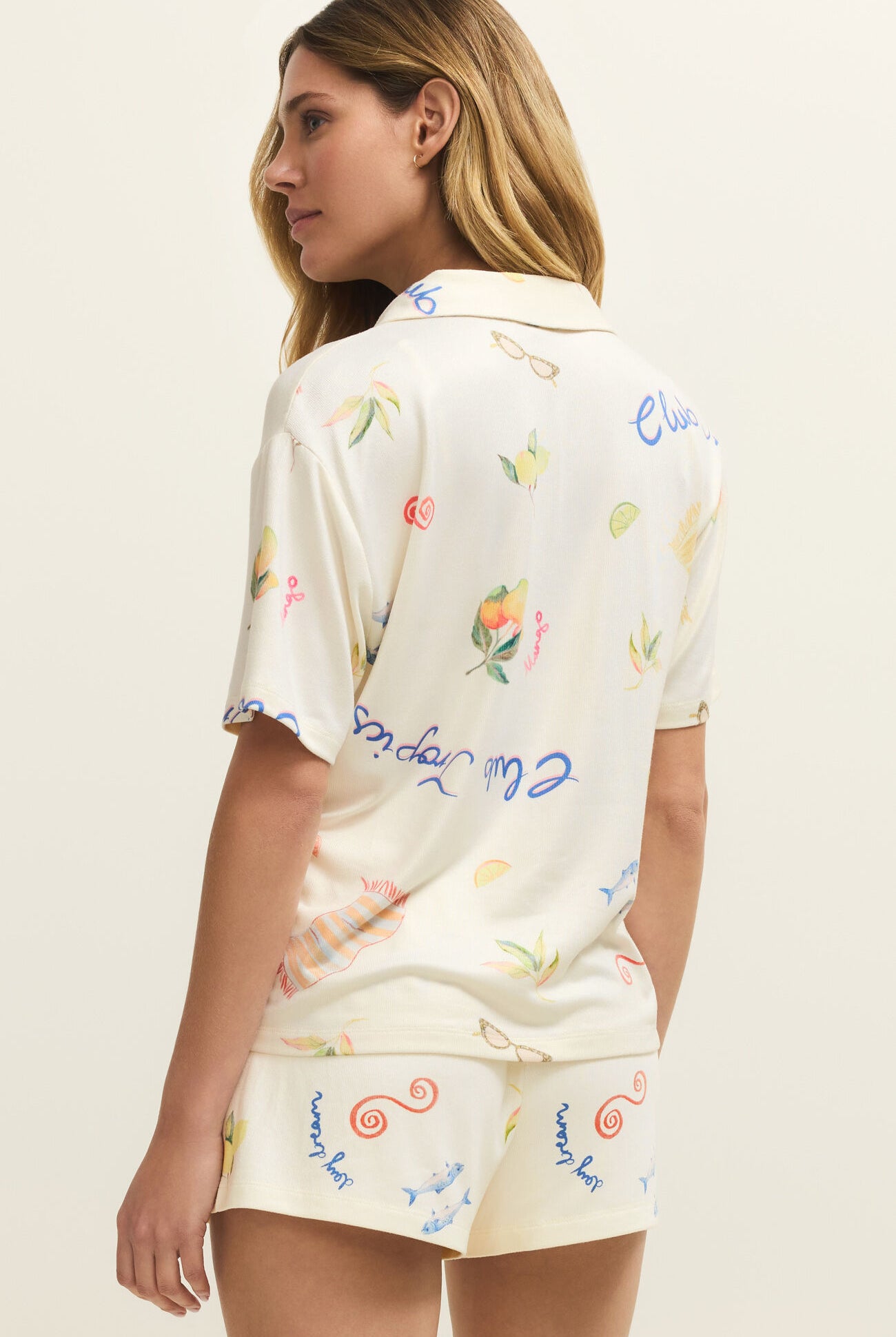 Z Supply Lounge Beach Days PJ Top in Vanilla Ice-Lounge Wear-Z Supply Lounge-Deja Nu Boutique, Women's Fashion Boutique in Lampasas, Texas
