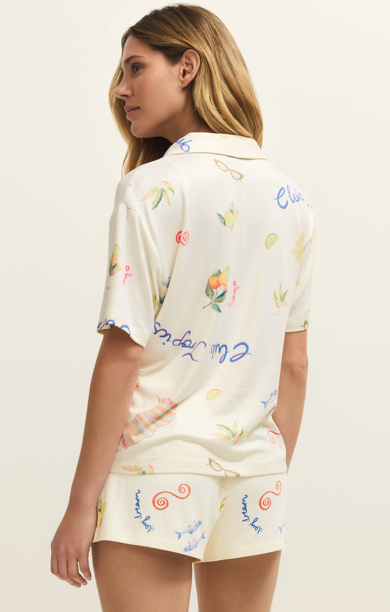 Z Supply Lounge Beach Days PJ Top in Vanilla Ice-Lounge Wear-Z Supply Lounge-Deja Nu Boutique, Women's Fashion Boutique in Lampasas, Texas