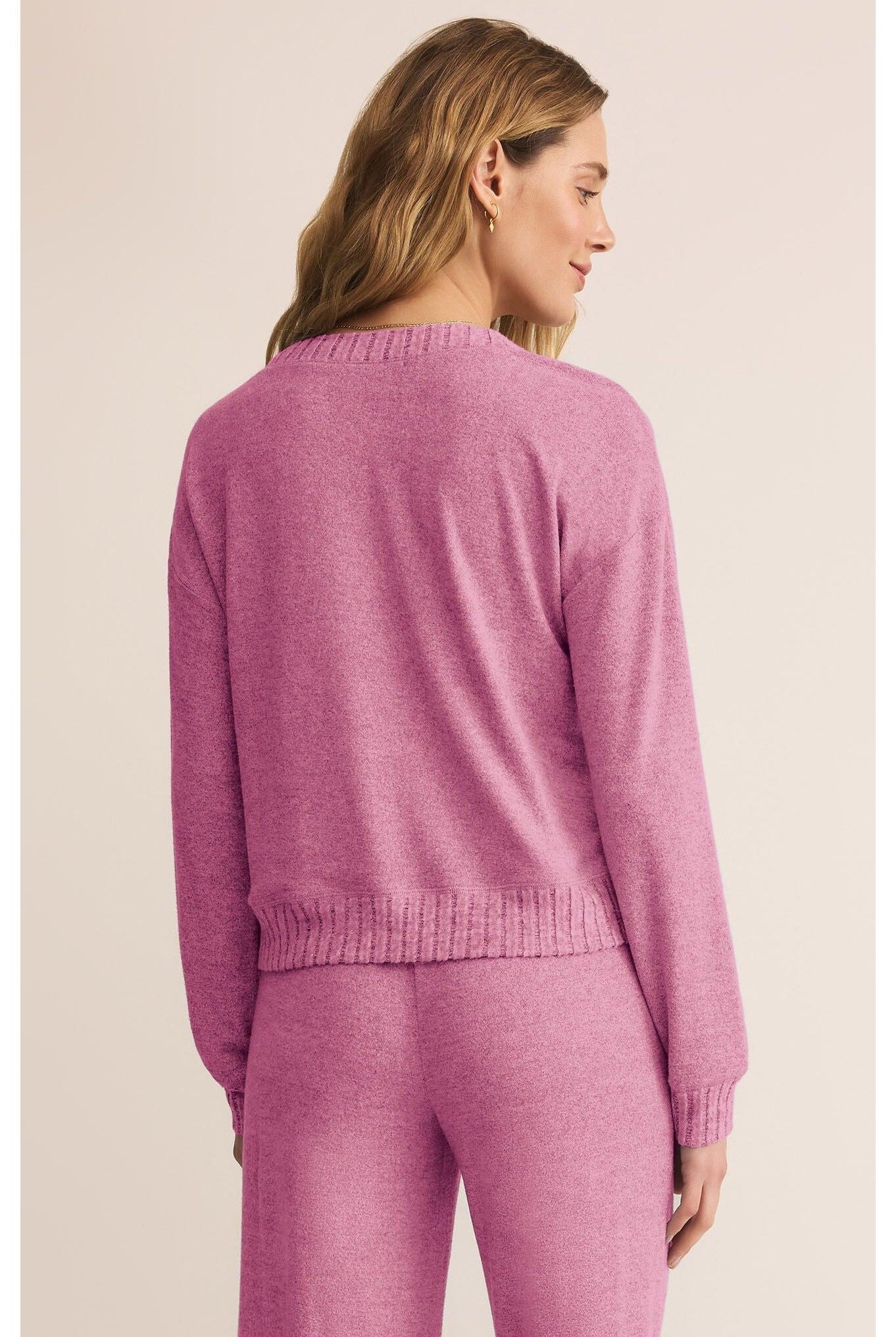 Z Supply Lounge Courtney Long Sleeve Top in Sweet Plum-Tops-Z Supply Lounge-Deja Nu Boutique, Women's Fashion Boutique in Lampasas, Texas