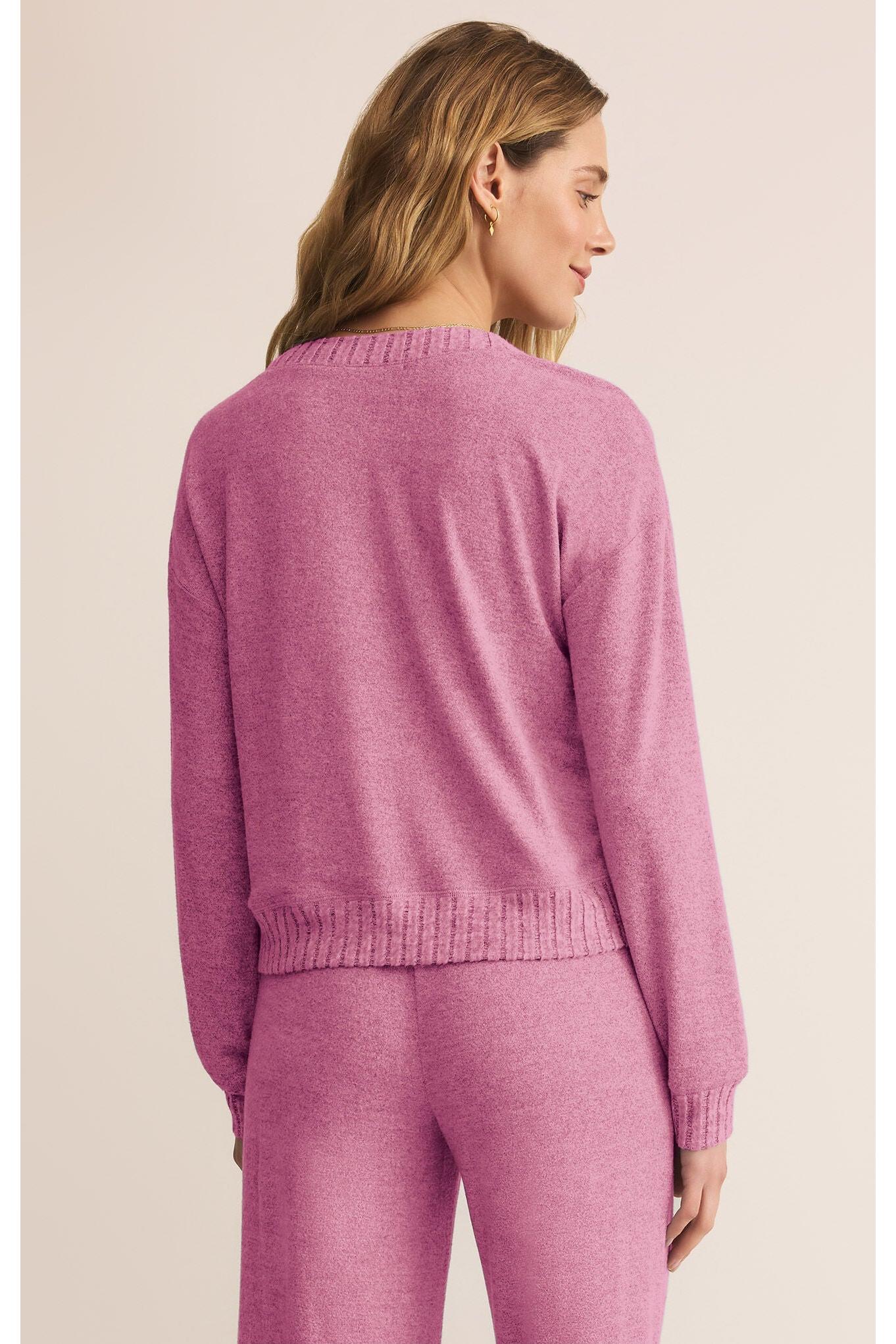 Z Supply Lounge Courtney Long Sleeve Top in Sweet Plum-Tops-Z Supply Lounge-Deja Nu Boutique, Women's Fashion Boutique in Lampasas, Texas