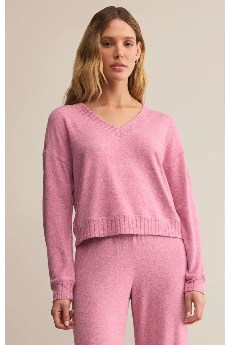 Z Supply Lounge Courtney Long Sleeve Top in Sweet Plum-Tops-Z Supply Lounge-Deja Nu Boutique, Women's Fashion Boutique in Lampasas, Texas