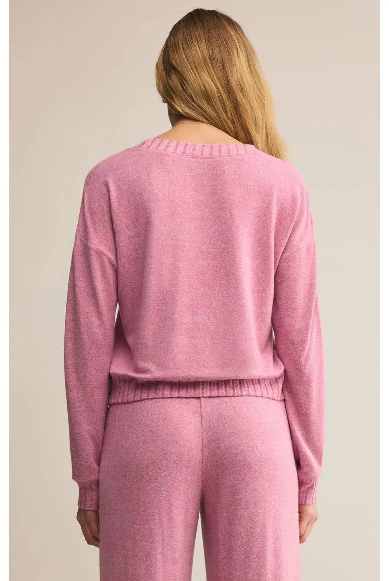 Z Supply Lounge Courtney Long Sleeve Top in Sweet Plum-Tops-Z Supply Lounge-Deja Nu Boutique, Women's Fashion Boutique in Lampasas, Texas