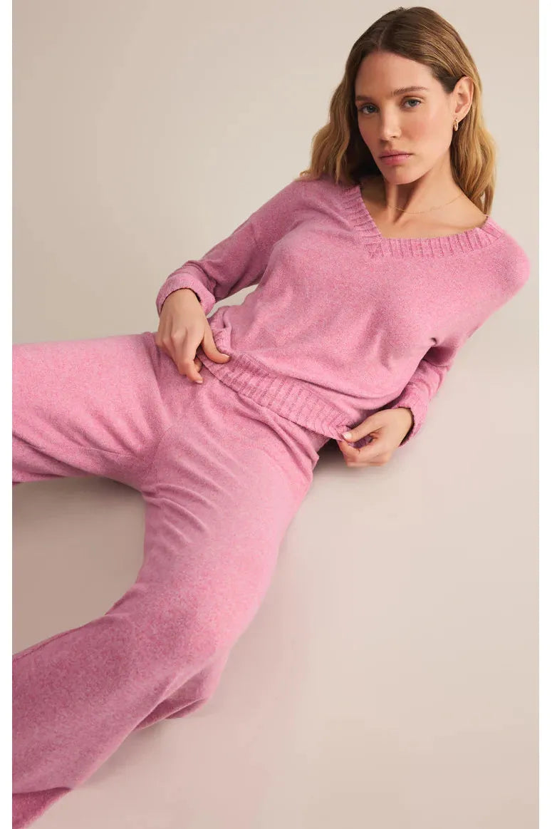 Z Supply Lounge Courtney Long Sleeve Top in Sweet Plum-Tops-Z Supply Lounge-Deja Nu Boutique, Women's Fashion Boutique in Lampasas, Texas