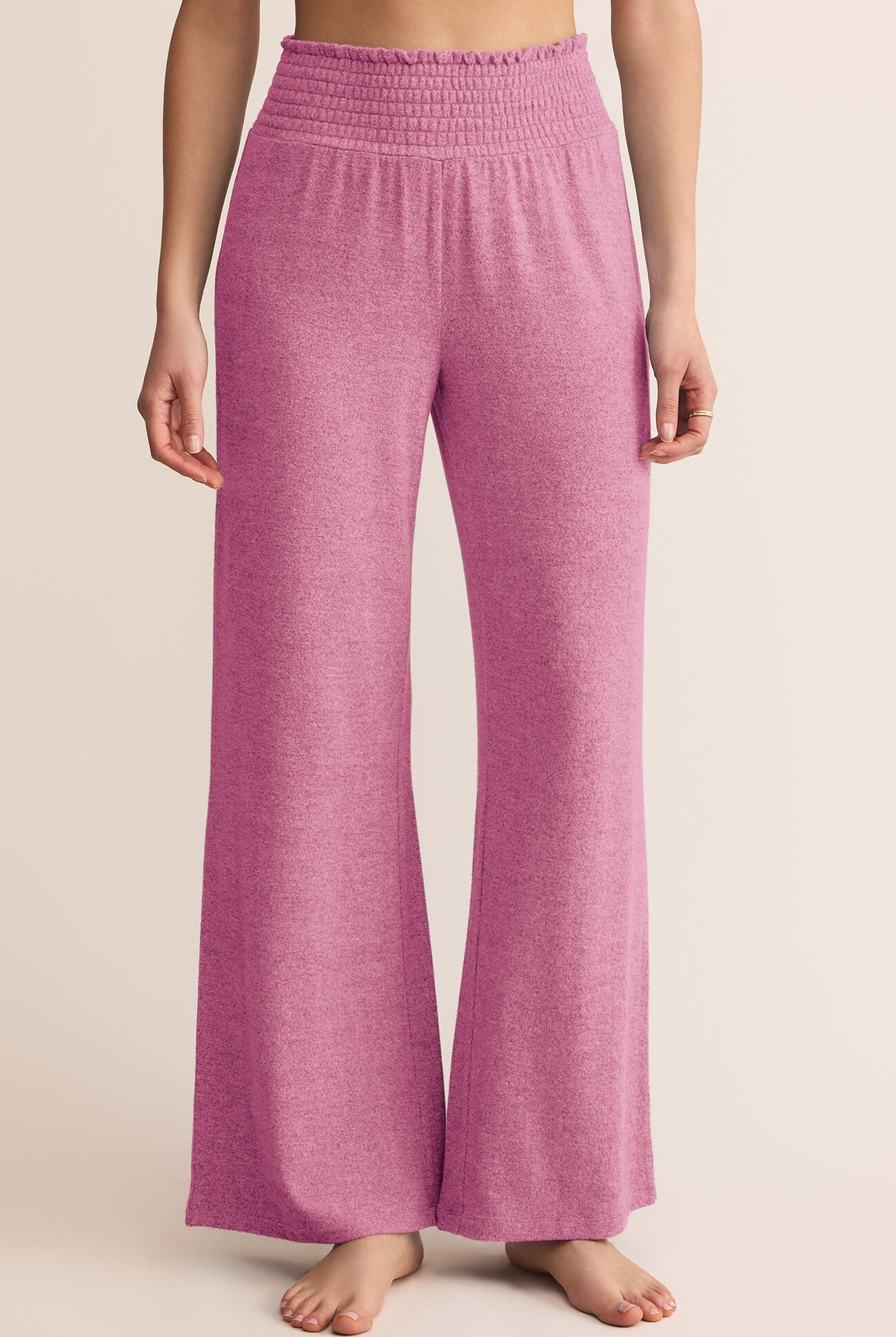 Z Supply Lounge Dawn Smocked Pant in Sweet Plum-Bottoms-Z Supply Lounge-Deja Nu Boutique, Women's Fashion Boutique in Lampasas, Texas