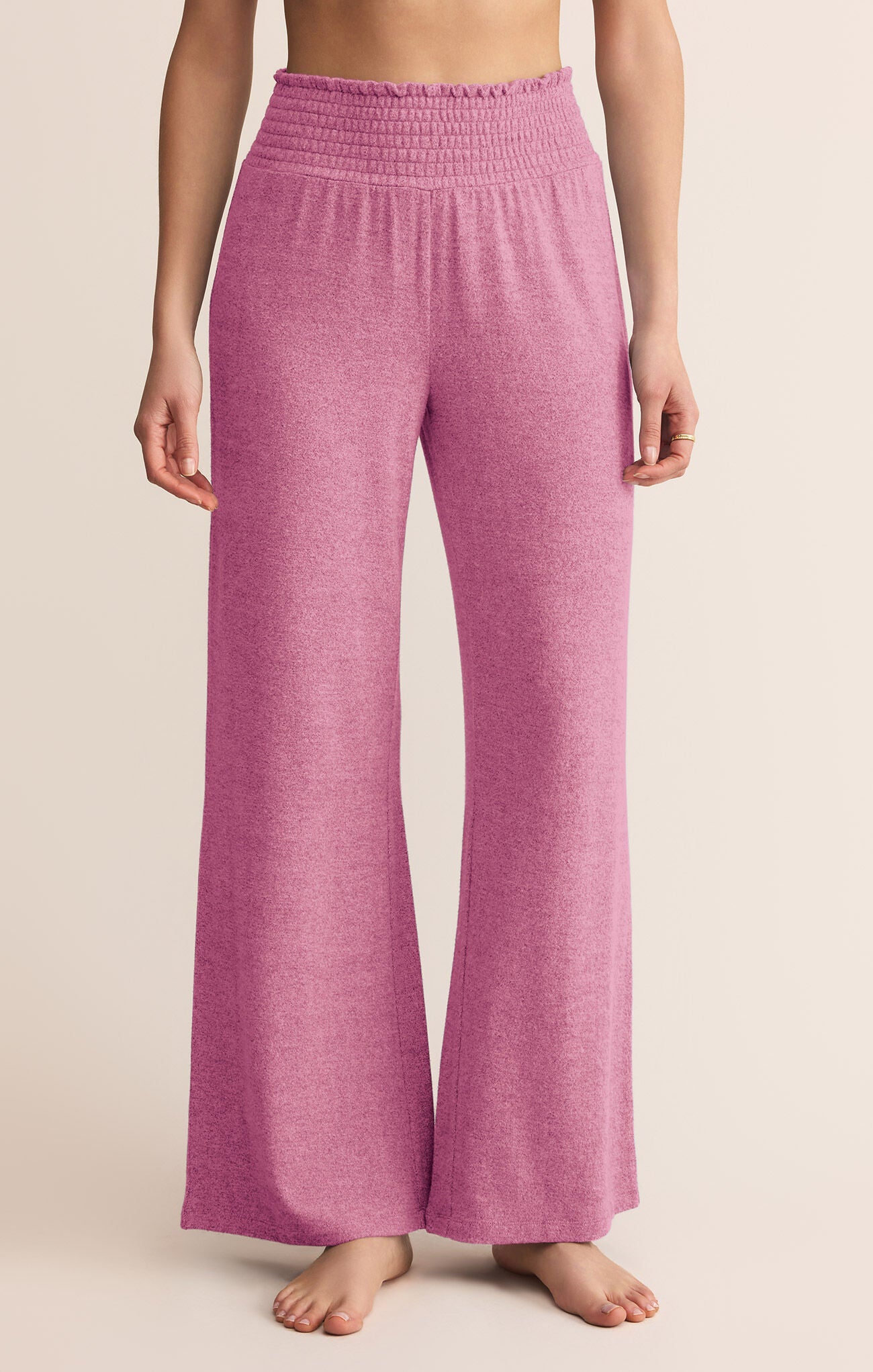 Z Supply Lounge Dawn Smocked Pant in Sweet Plum-Bottoms-Z Supply Lounge-Deja Nu Boutique, Women's Fashion Boutique in Lampasas, Texas