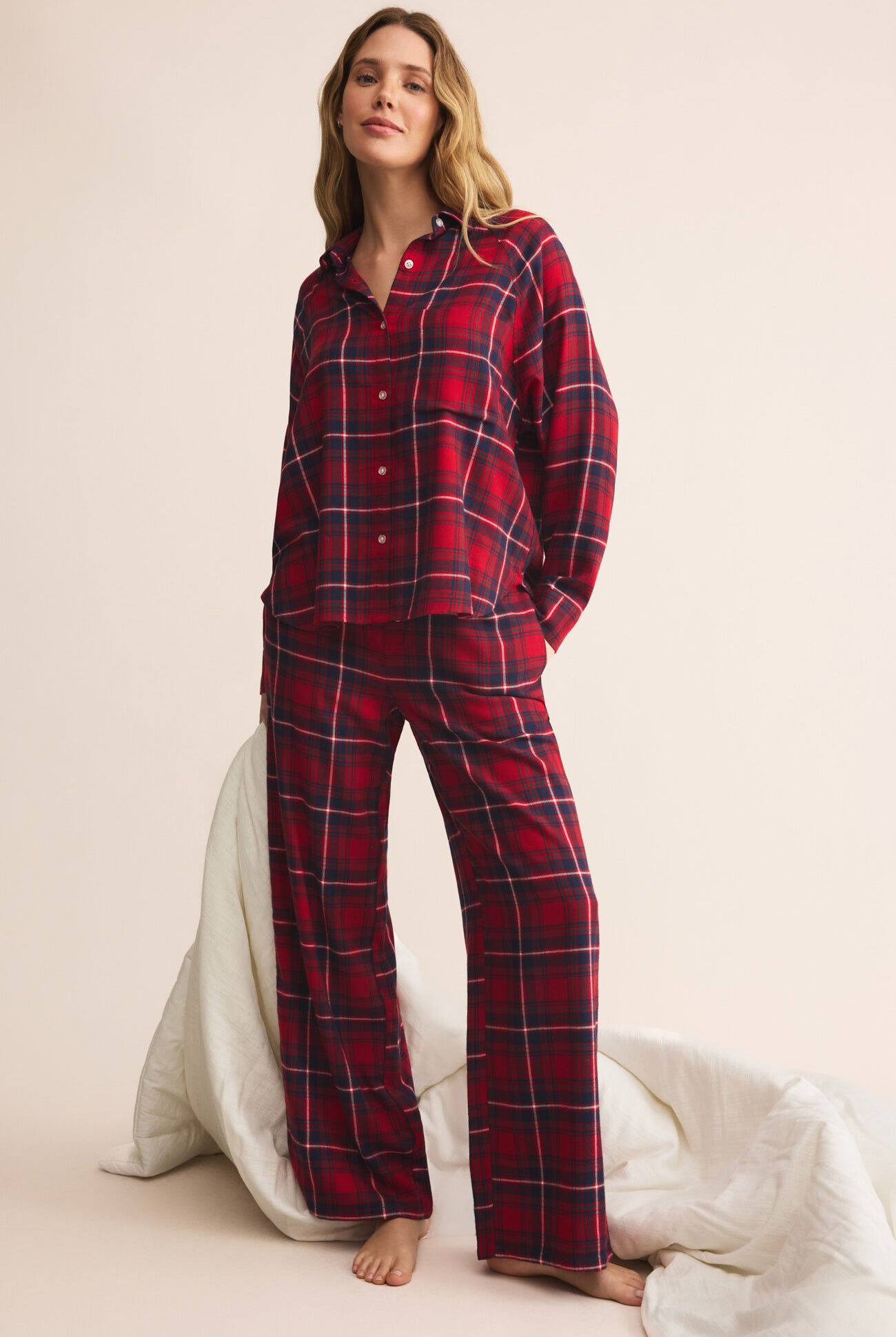 Z Supply Lounge Hangout Plaid Pant-bottoms-Z Supply Lounge-Deja Nu Boutique, Women's Fashion Boutique in Lampasas, Texas