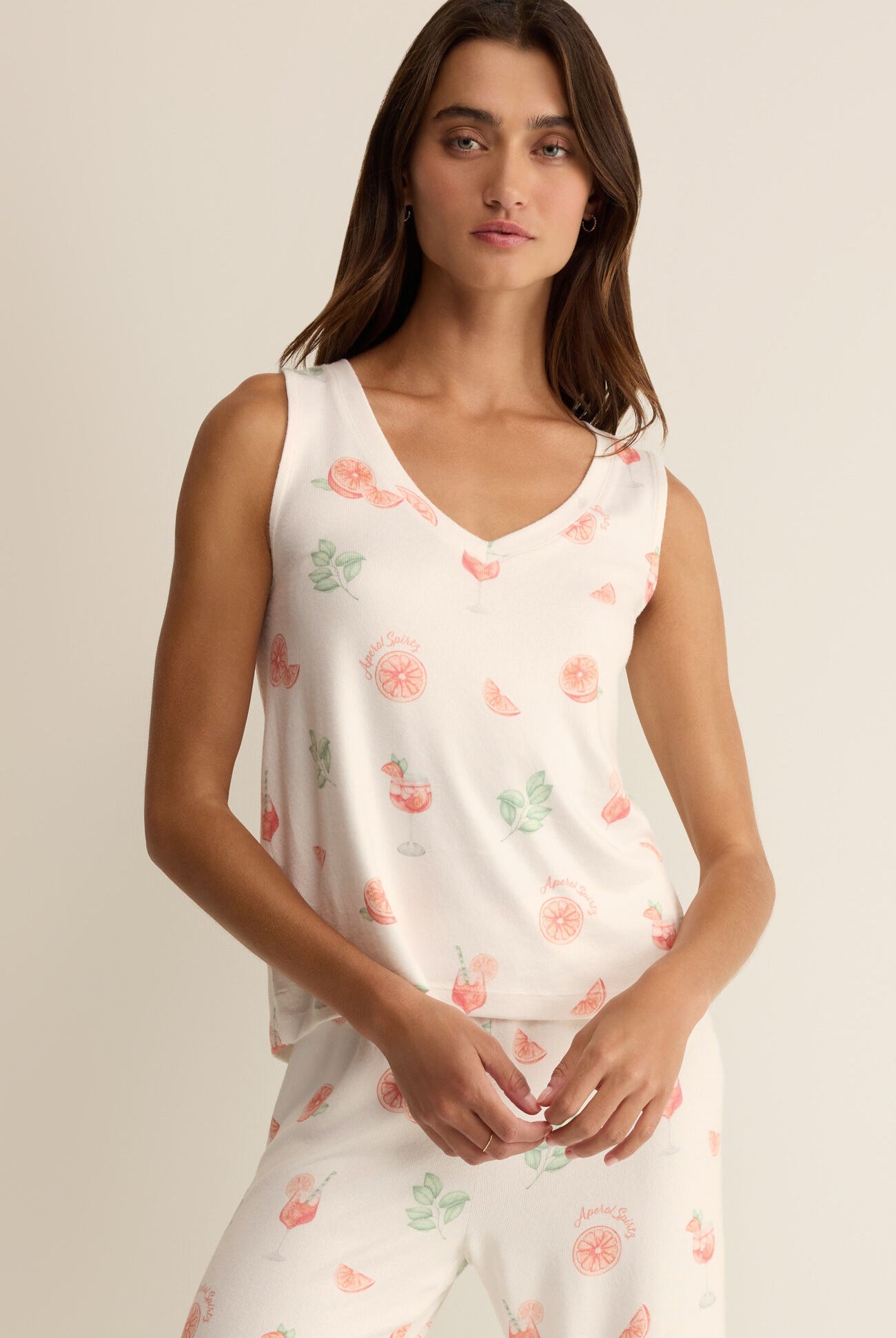 Z Supply Lounge Spritz Tank in White-Lounge Wear-Z Supply Lounge-Deja Nu Boutique, Women's Fashion Boutique in Lampasas, Texas
