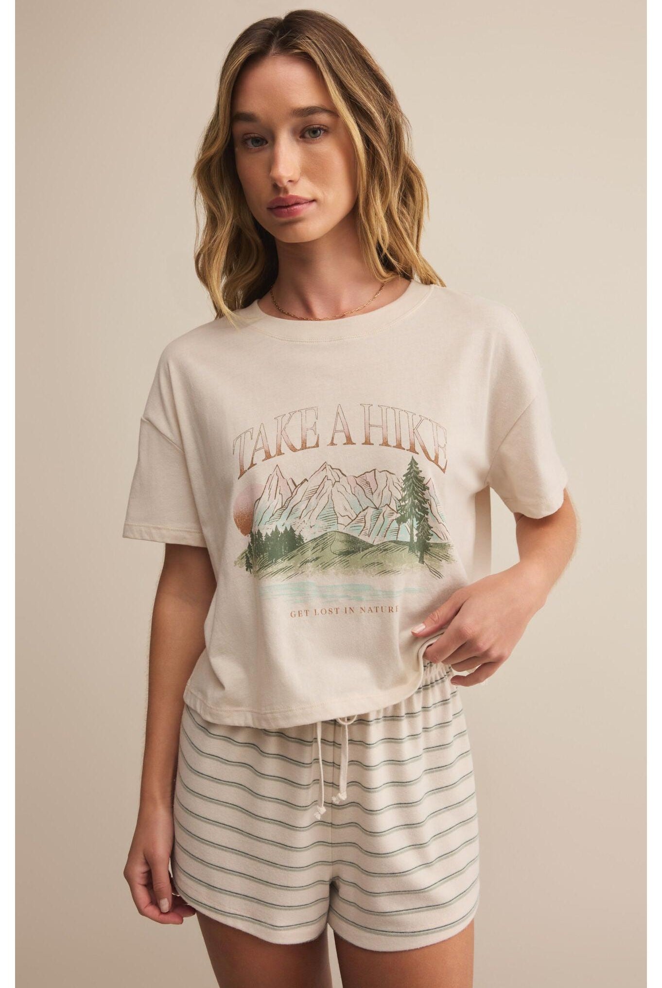 Z Supply Lounge Vintage Wanderlust Tee In Crystal-Tops-Z Supply Lounge-Deja Nu Boutique, Women's Fashion Boutique in Lampasas, Texas