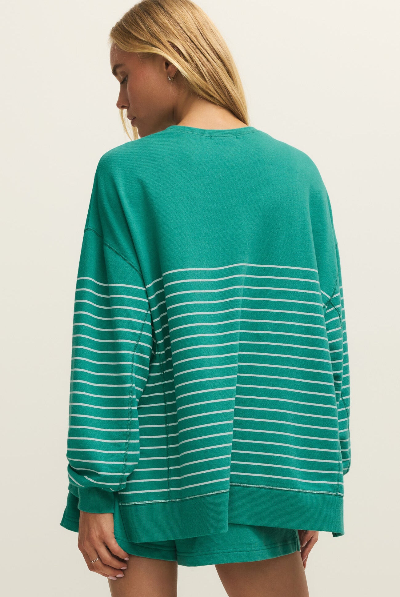 Z Supply Modern Weekender Stripe Pullover in La Paloma-sweatshirt-Z Supply Activewear-Deja Nu Boutique, Women's Fashion Boutique in Lampasas, Texas