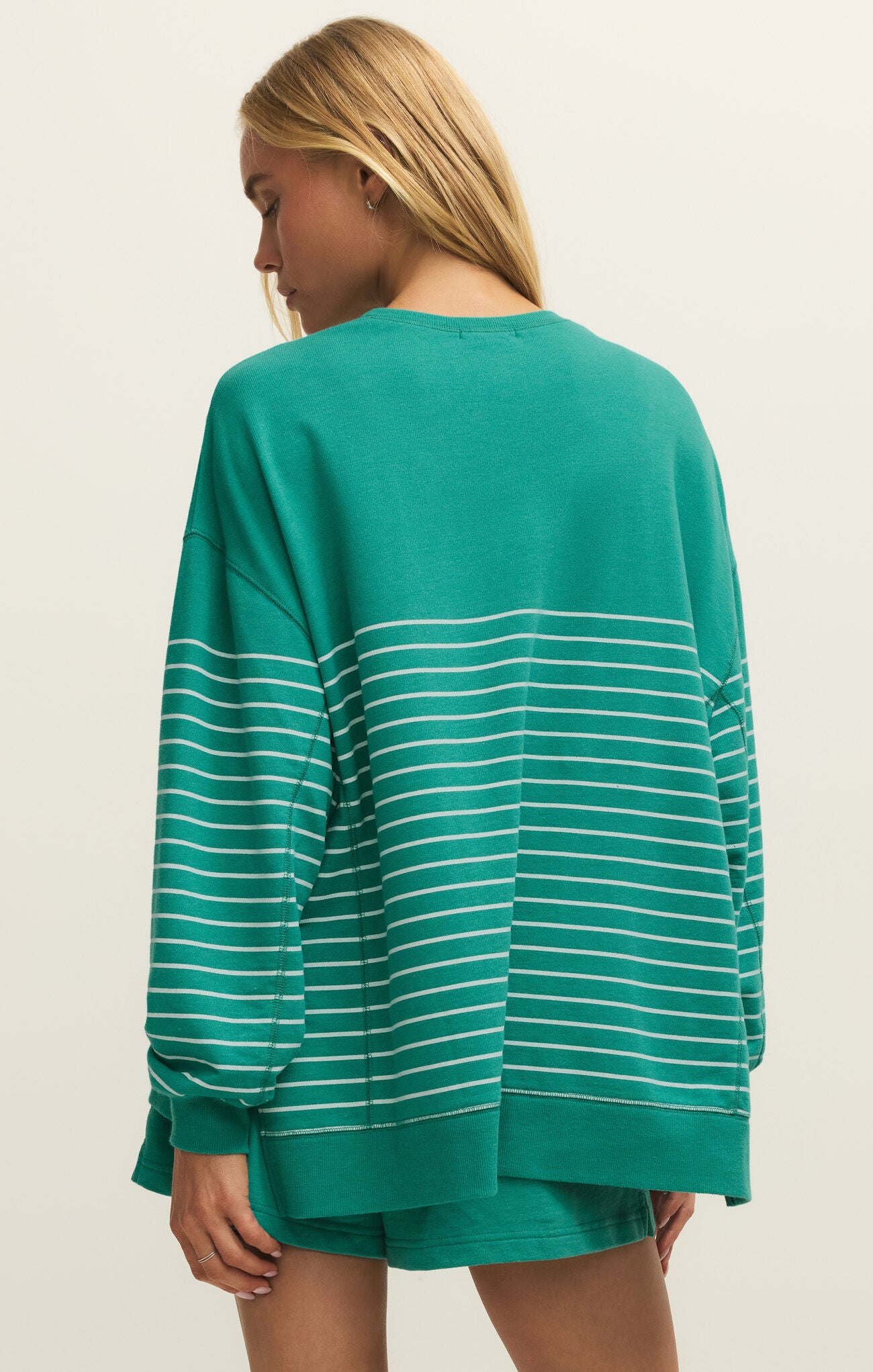 Z Supply Modern Weekender Stripe Pullover in La Paloma-sweatshirt-Z Supply Activewear-Deja Nu Boutique, Women's Fashion Boutique in Lampasas, Texas