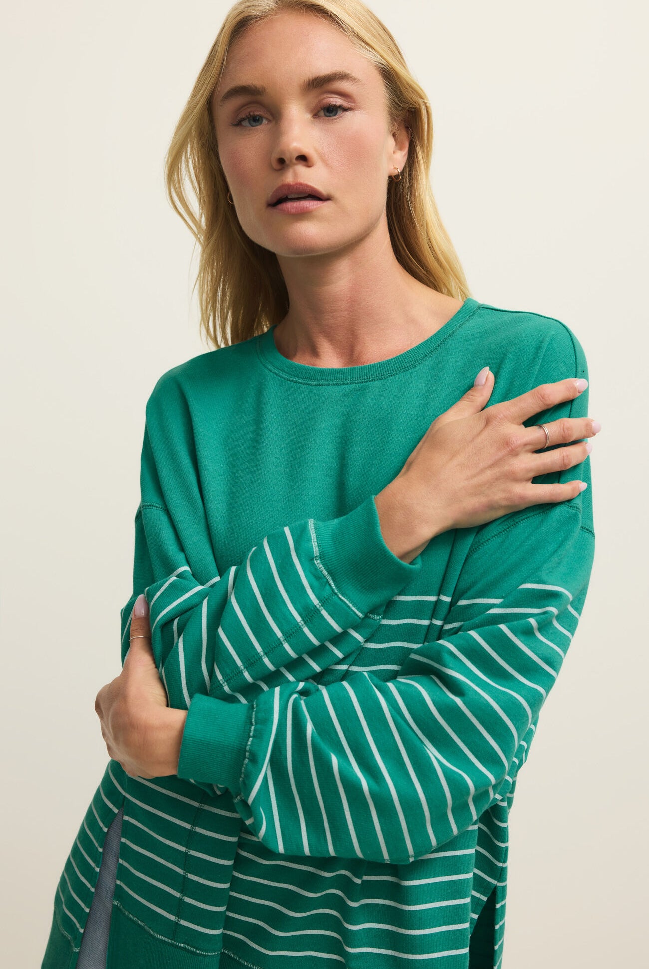 Z Supply Modern Weekender Stripe Pullover in La Paloma-sweatshirt-Z Supply Activewear-Deja Nu Boutique, Women's Fashion Boutique in Lampasas, Texas