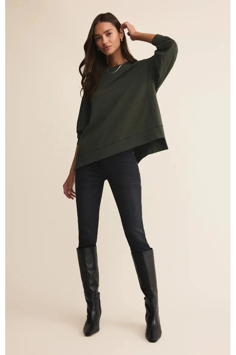 Z Supply Modern Weekender Sweatshirt in Artichoke-Tops-Z Supply-Deja Nu Boutique, Women's Fashion Boutique in Lampasas, Texas