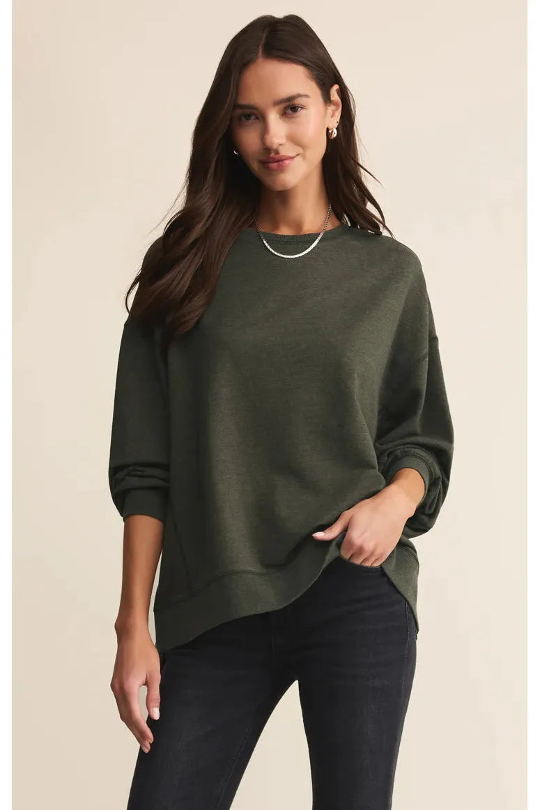 Z Supply Modern Weekender Sweatshirt in Artichoke-Tops-Z Supply-Deja Nu Boutique, Women's Fashion Boutique in Lampasas, Texas