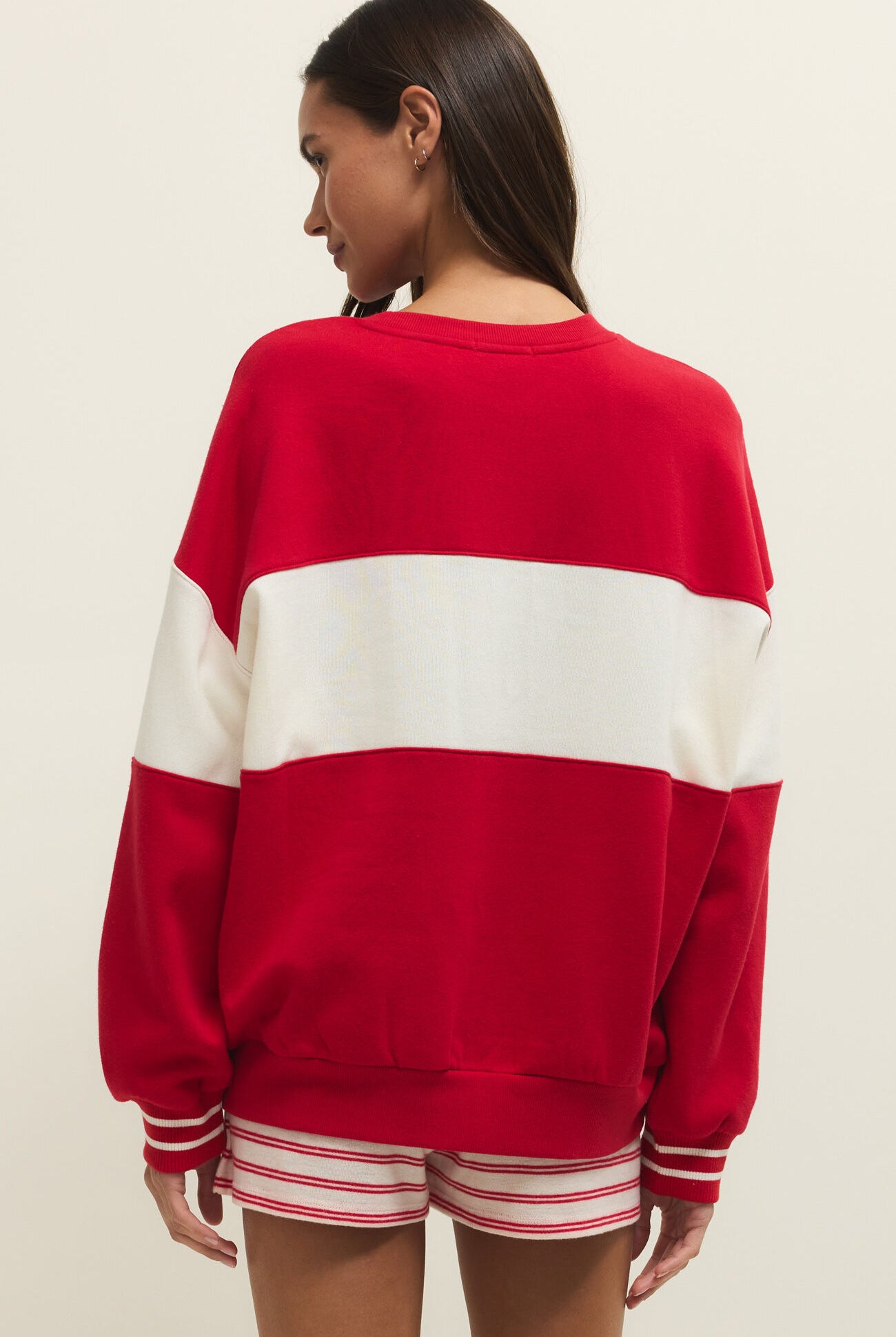 Z Supply Oversized Love Sweatshirt in Kiss Me Red-sweatshirt-Z Supply Lounge-Deja Nu Boutique, Women's Fashion Boutique in Lampasas, Texas