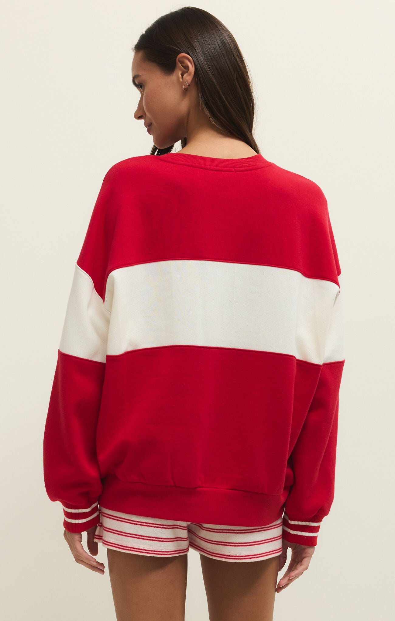 Z Supply Oversized Love Sweatshirt in Kiss Me Red-sweatshirt-Z Supply Lounge-Deja Nu Boutique, Women's Fashion Boutique in Lampasas, Texas